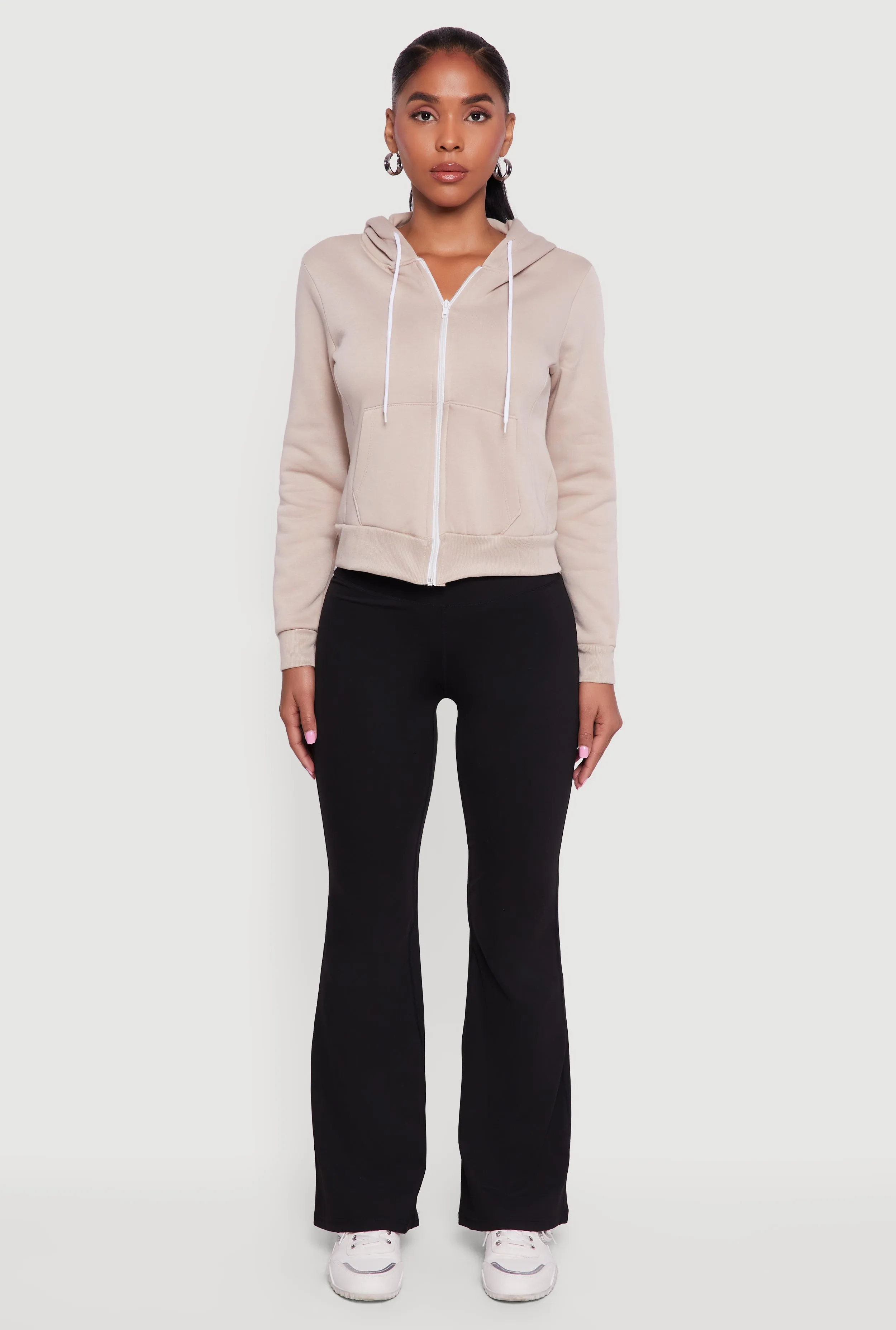 Contrast Zip Front Drawstring Hoodie sold by Rainbow product image thumbnail 3