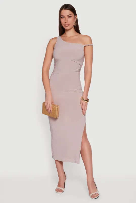 One Shoulder Sleeveless Side Slit Dress sold by Rainbow