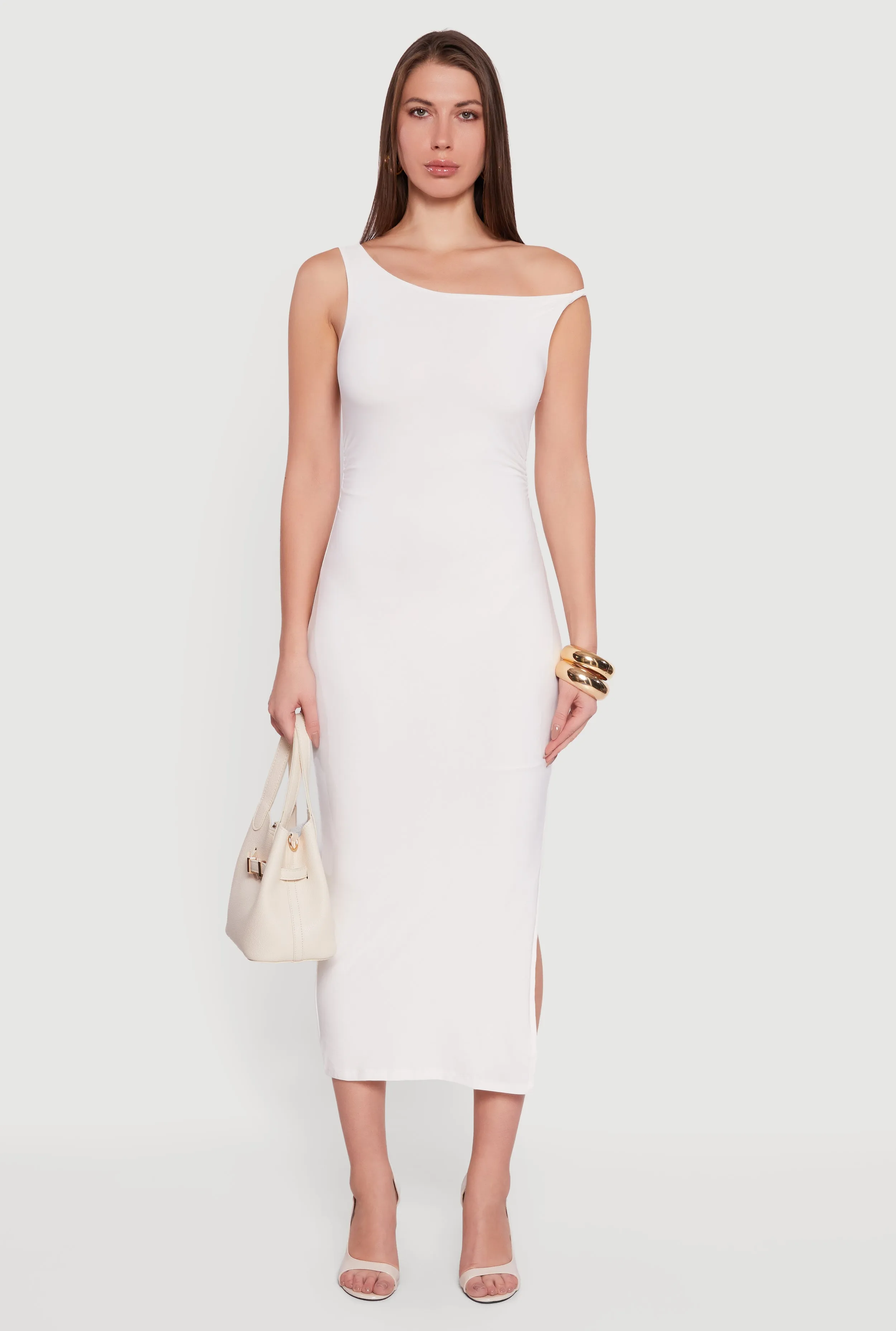 One Shoulder Sleeveless Side Slit Dress sold by Rainbow product image thumbnail 2