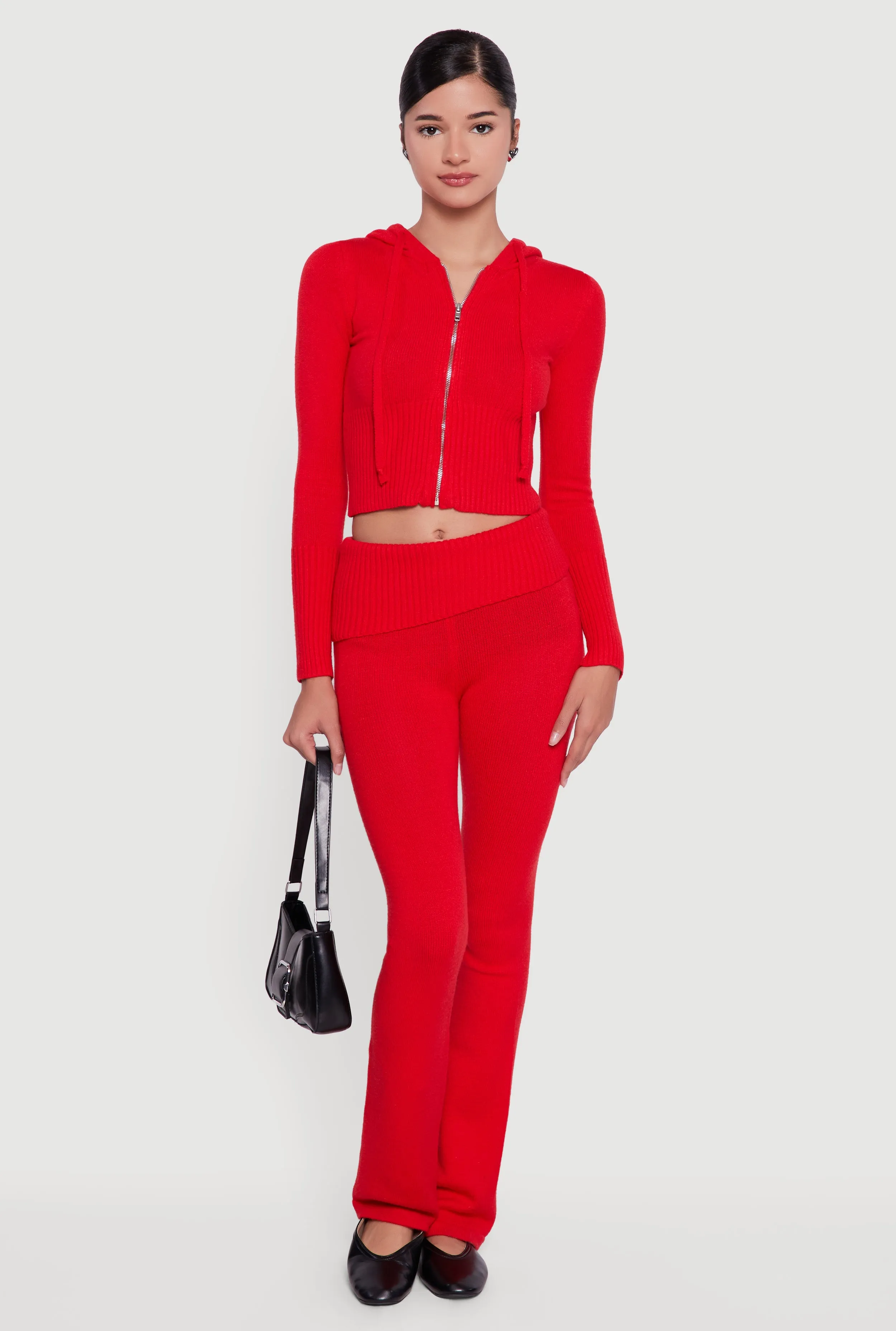 Slim Bootcut Fold Over Pants sold by Rainbow