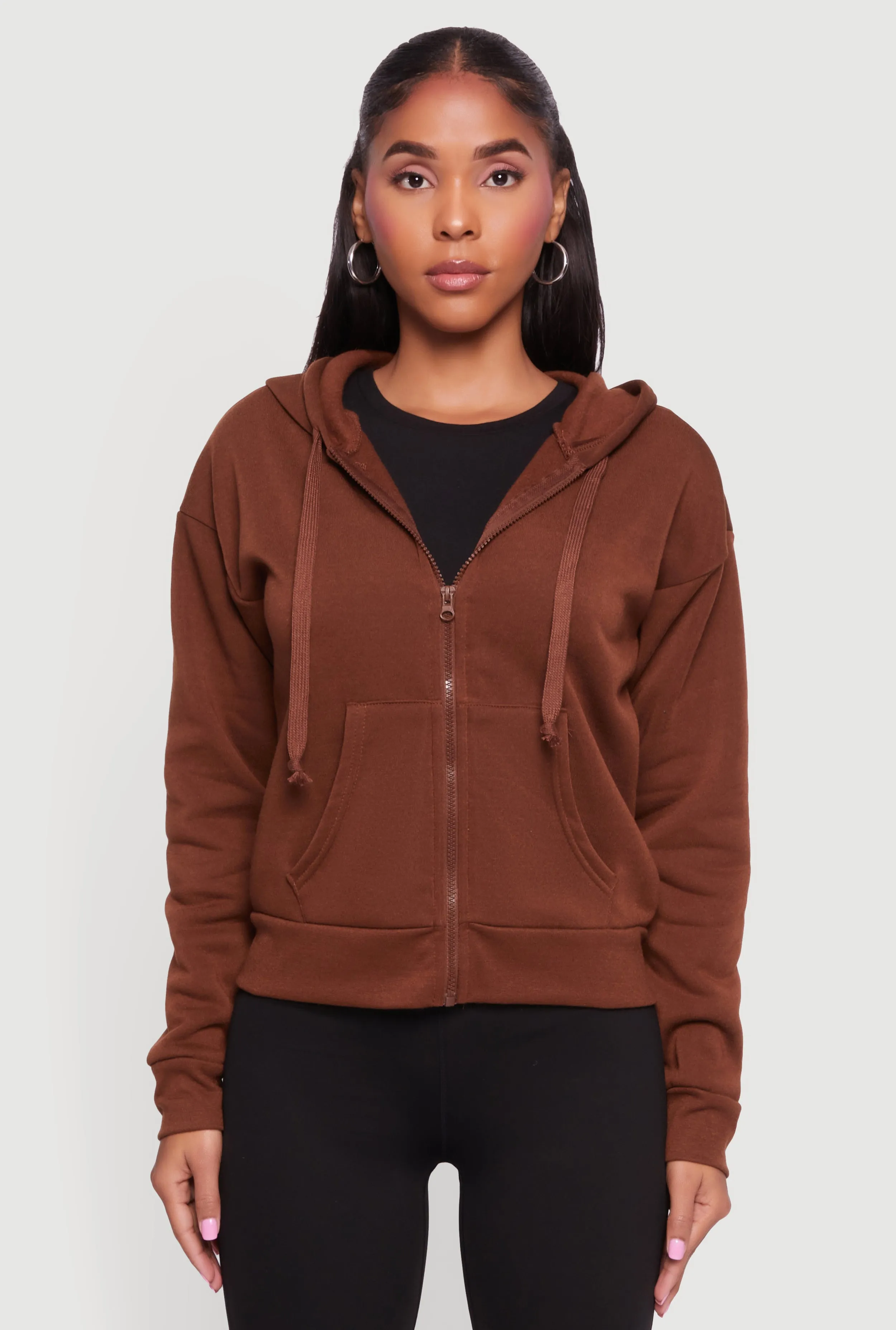 Fleece Zip Front Hooded Sweatshirt sold by Rainbow product image thumbnail 2