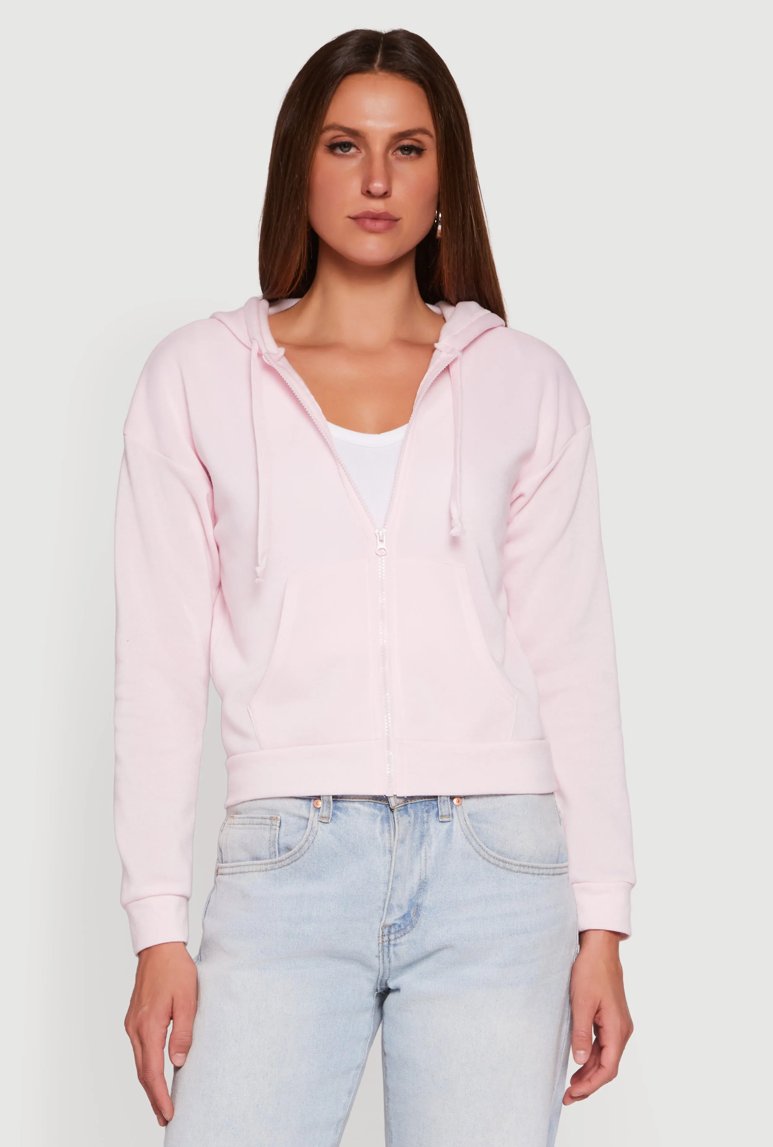 Fleece Zip Front Hooded Sweatshirt sold by Rainbow product image thumbnail 2