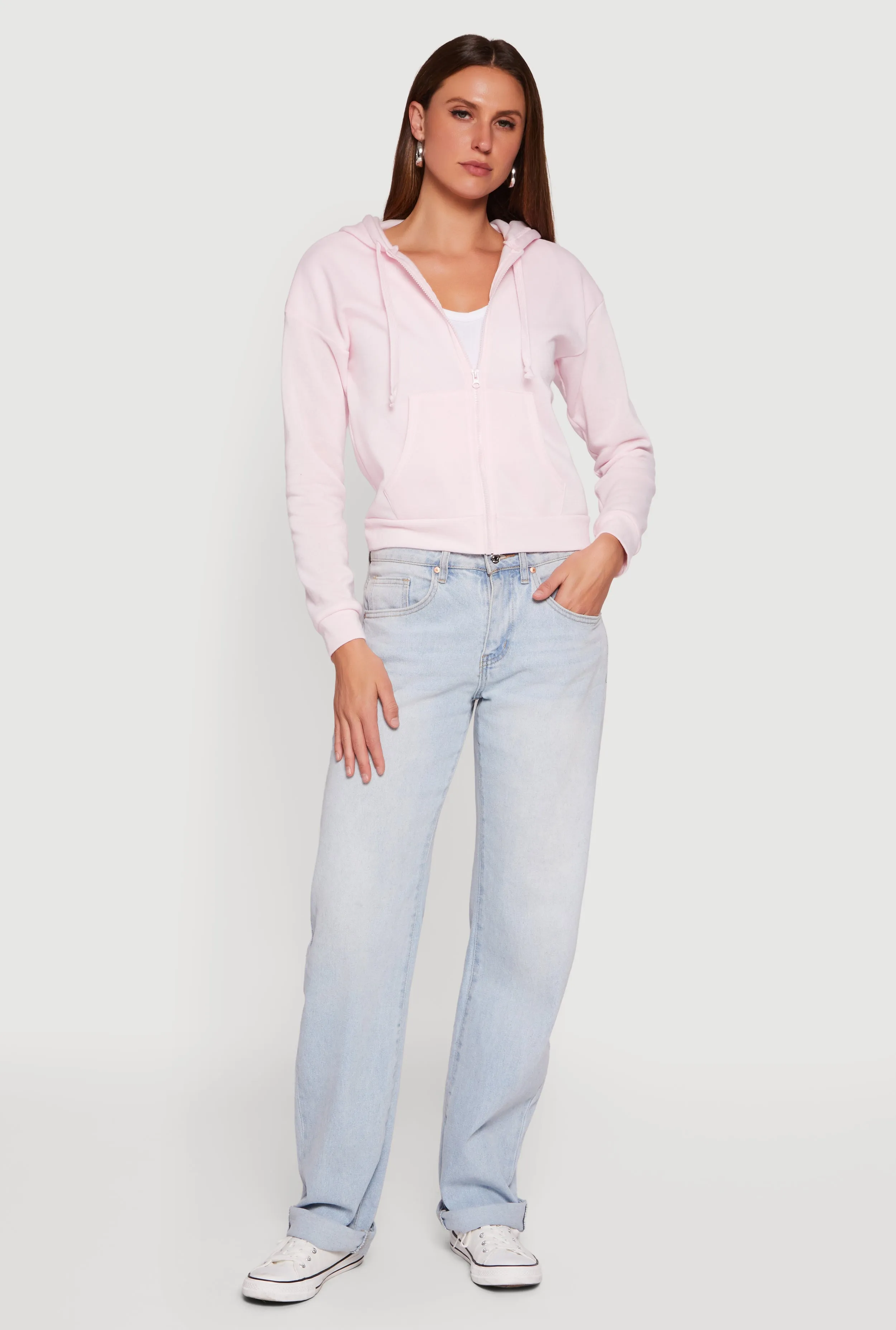 Fleece Zip Front Hooded Sweatshirt sold by Rainbow product image thumbnail 3