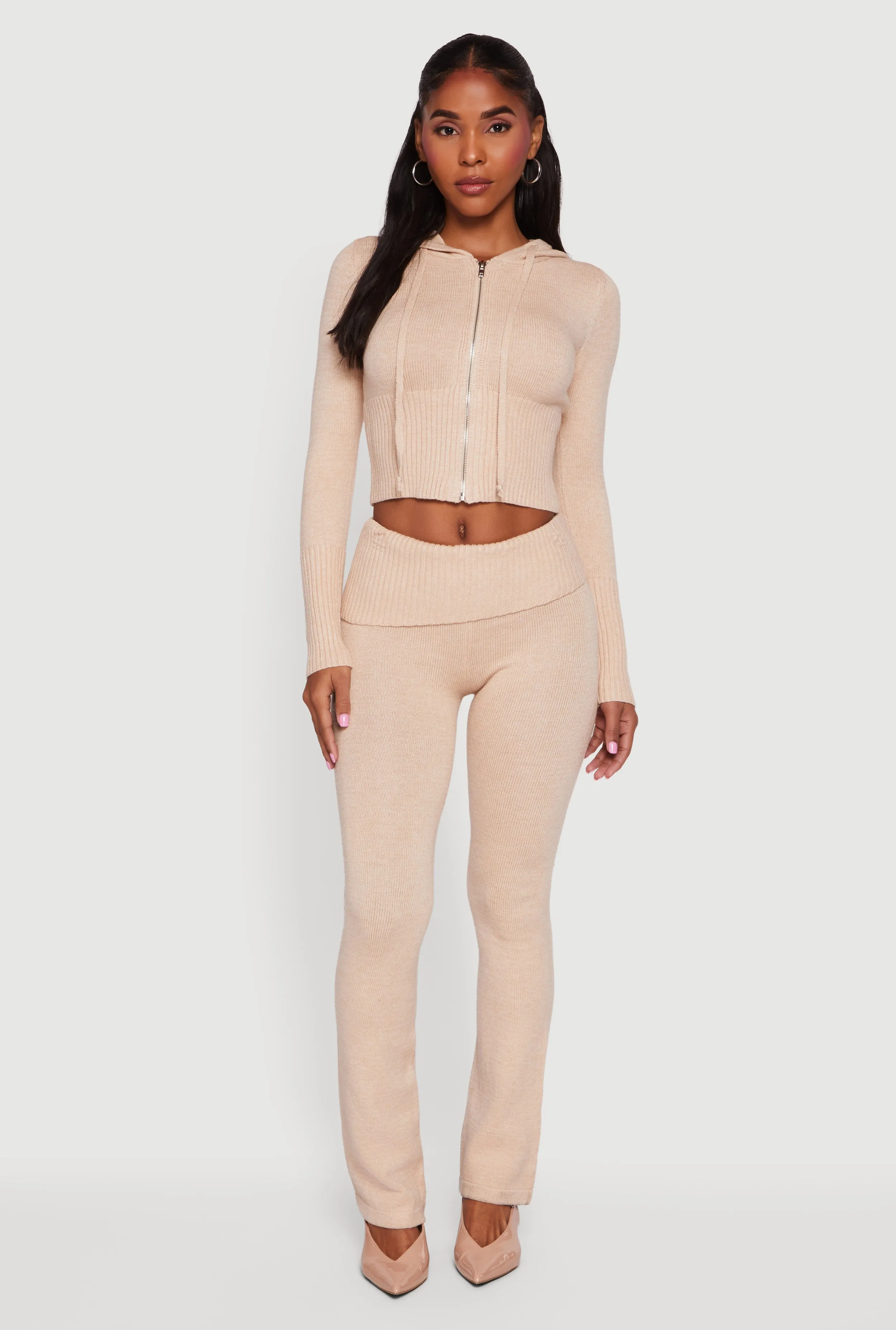 Slim Bootcut Fold Over Pants sold by Rainbow