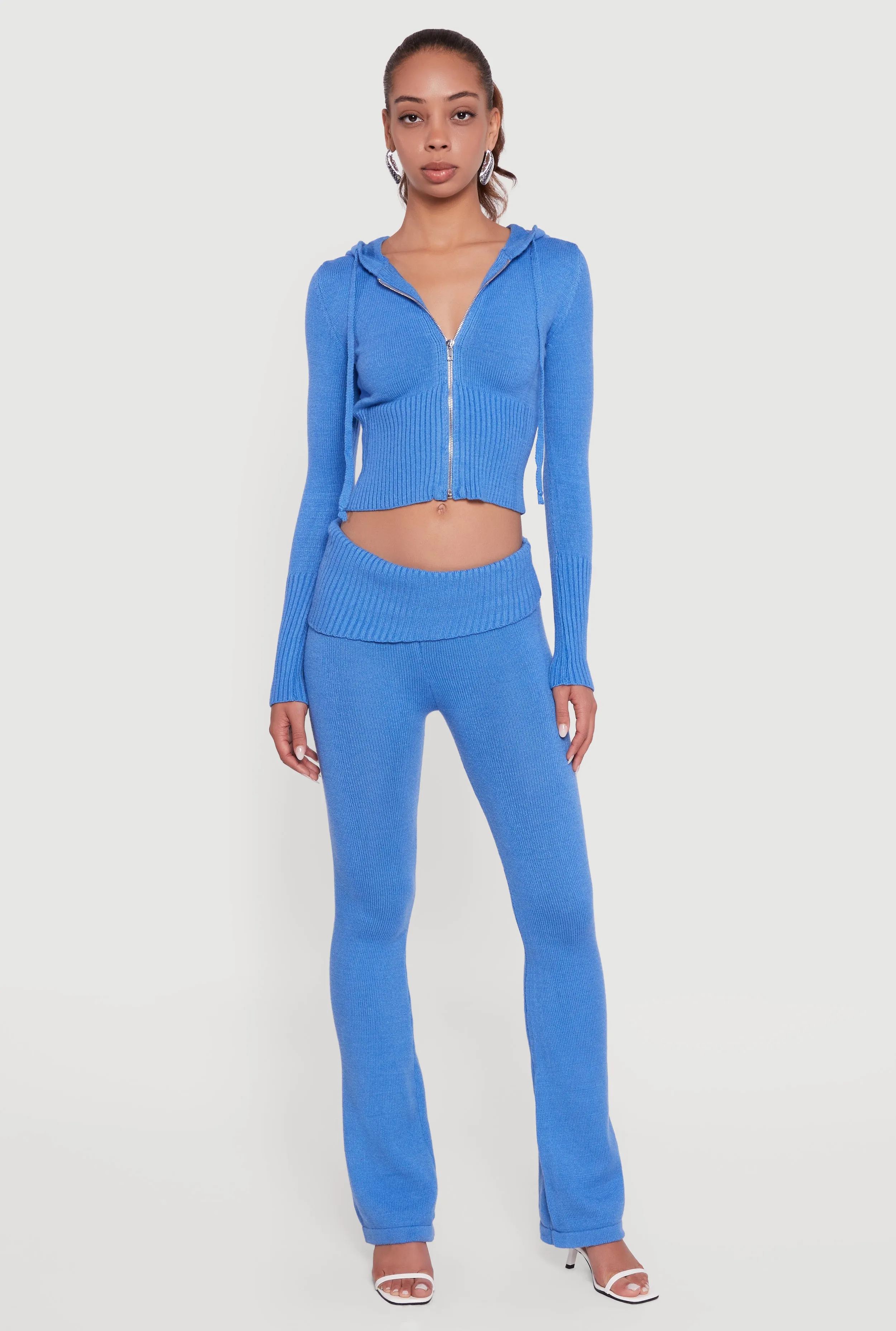 Slim Bootcut Fold Over Pants sold by Rainbow