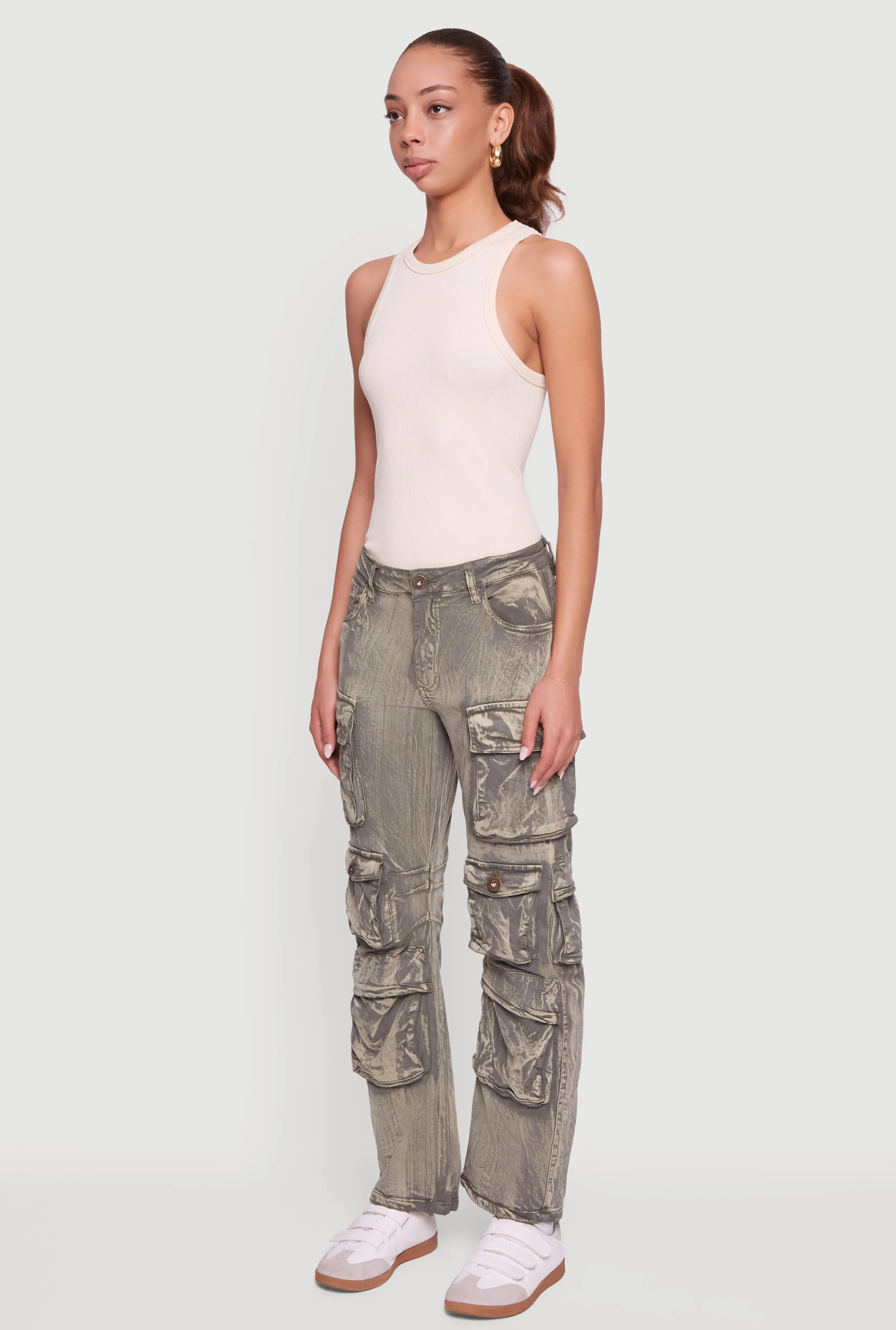 Acid Wash Straight Leg Utility Jeans sold by Rainbow product image thumbnail 3