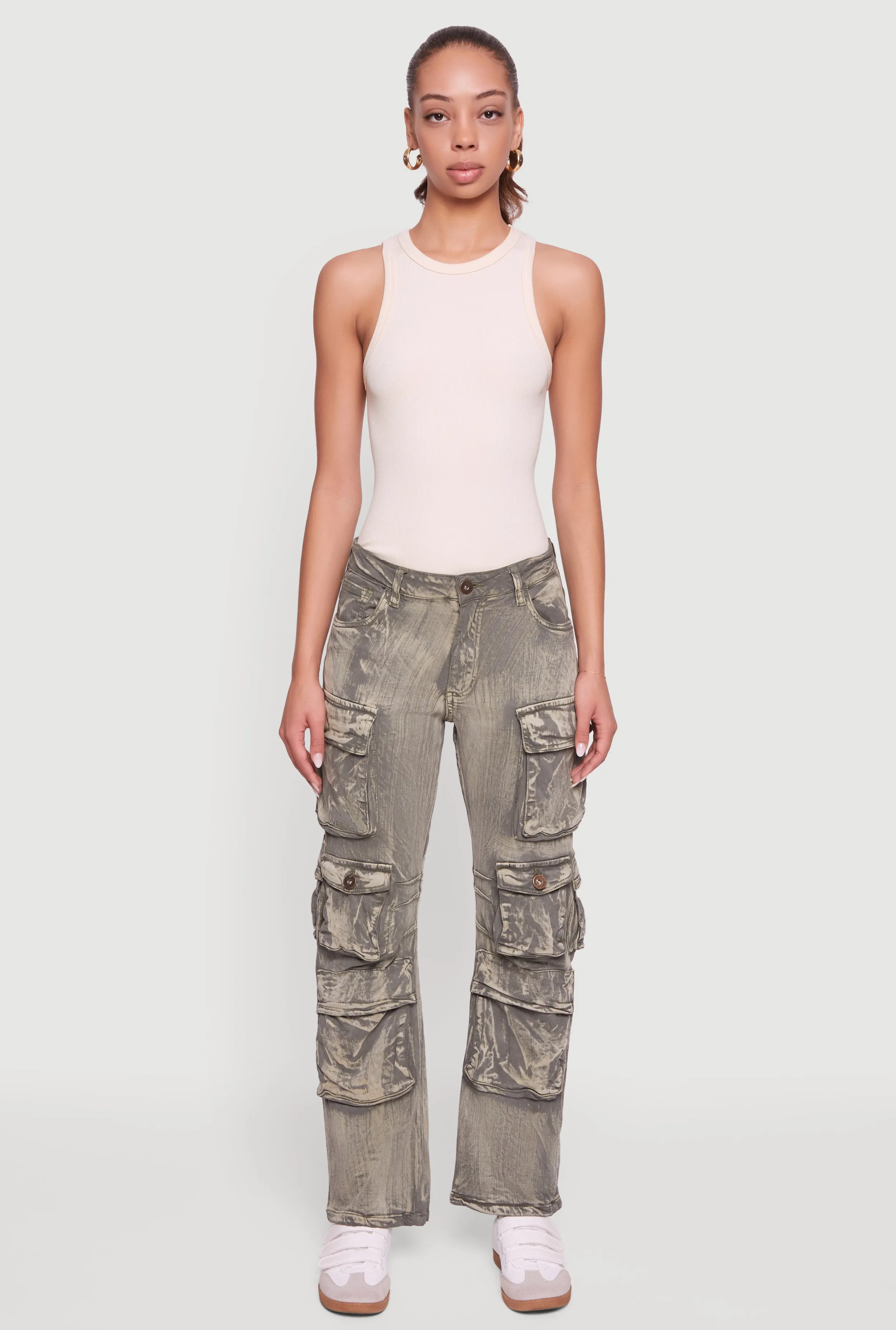 Acid Wash Straight Leg Utility Jeans sold by Rainbow product image thumbnail 2