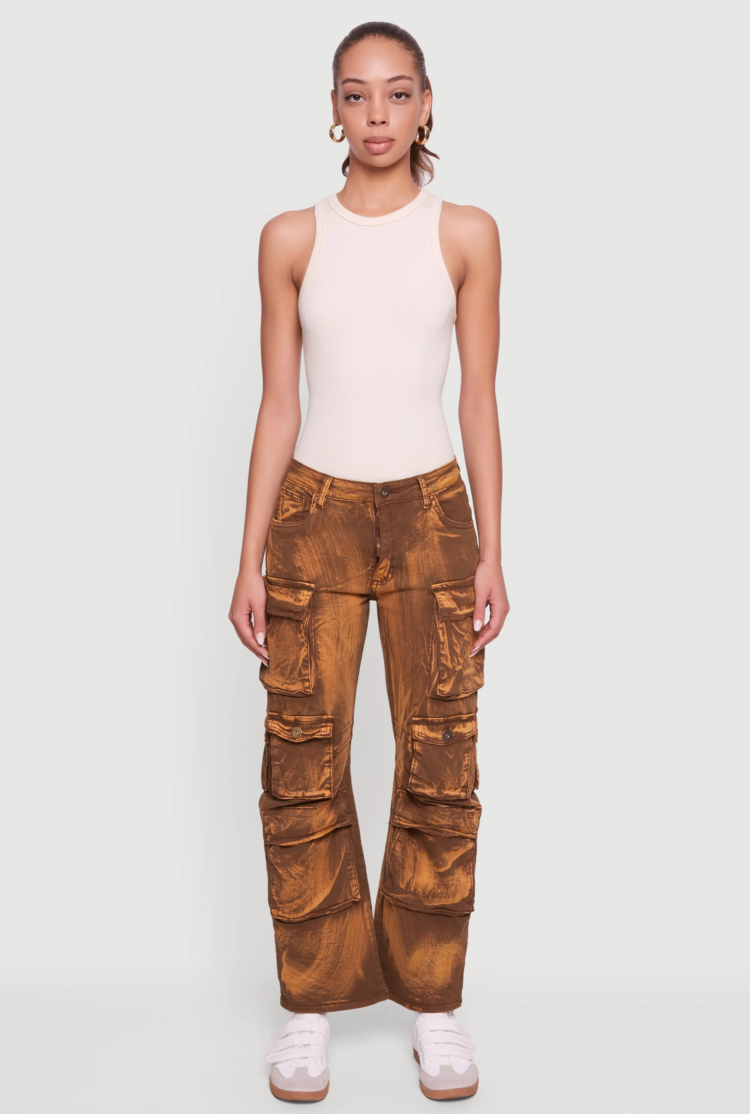 Acid Wash Straight Leg Utility Jeans sold by Rainbow product image thumbnail 2