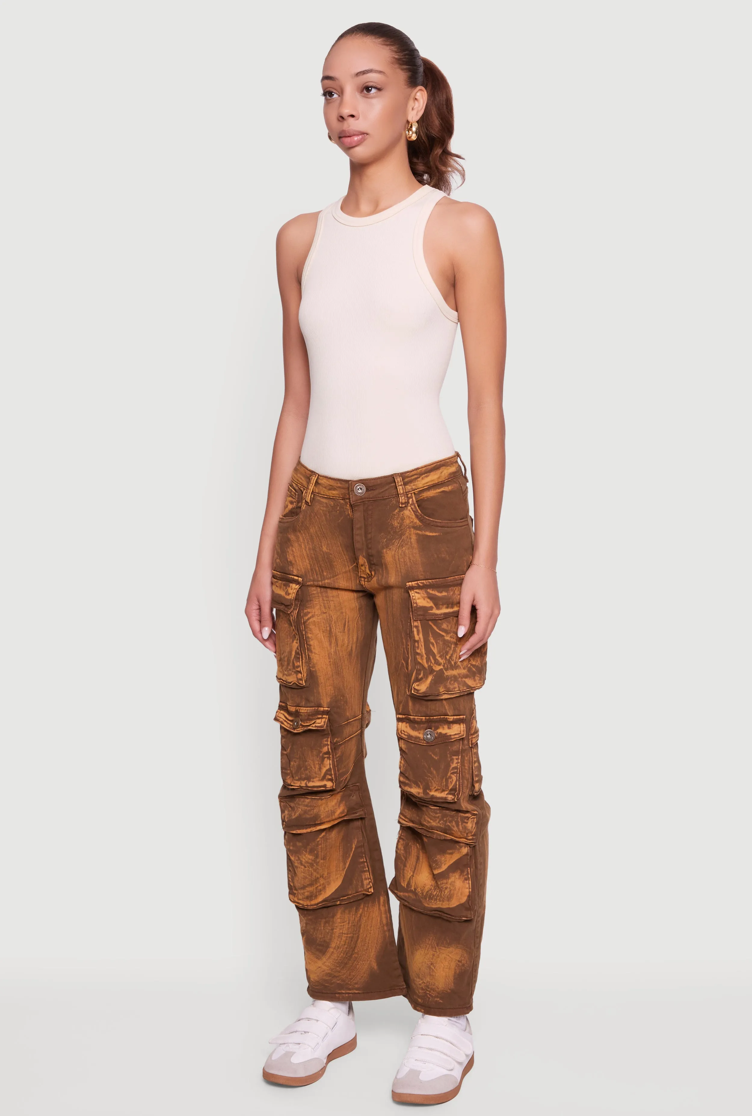 Acid Wash Straight Leg Utility Jeans sold by Rainbow product image thumbnail 3