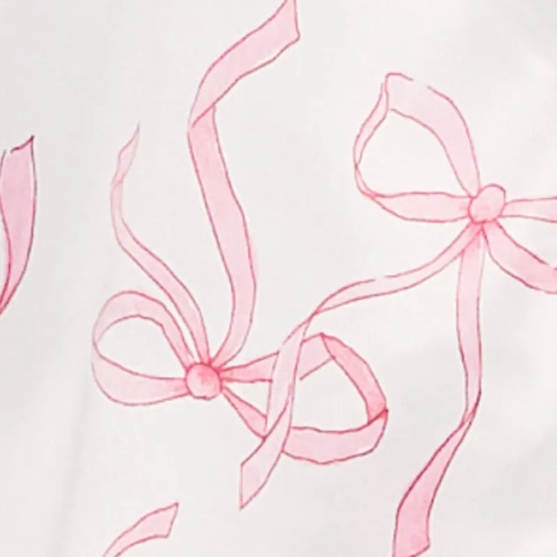 Satin Bow Print Long Sleeve Button Front Shirt sold by Rainbow product image thumbnail 4