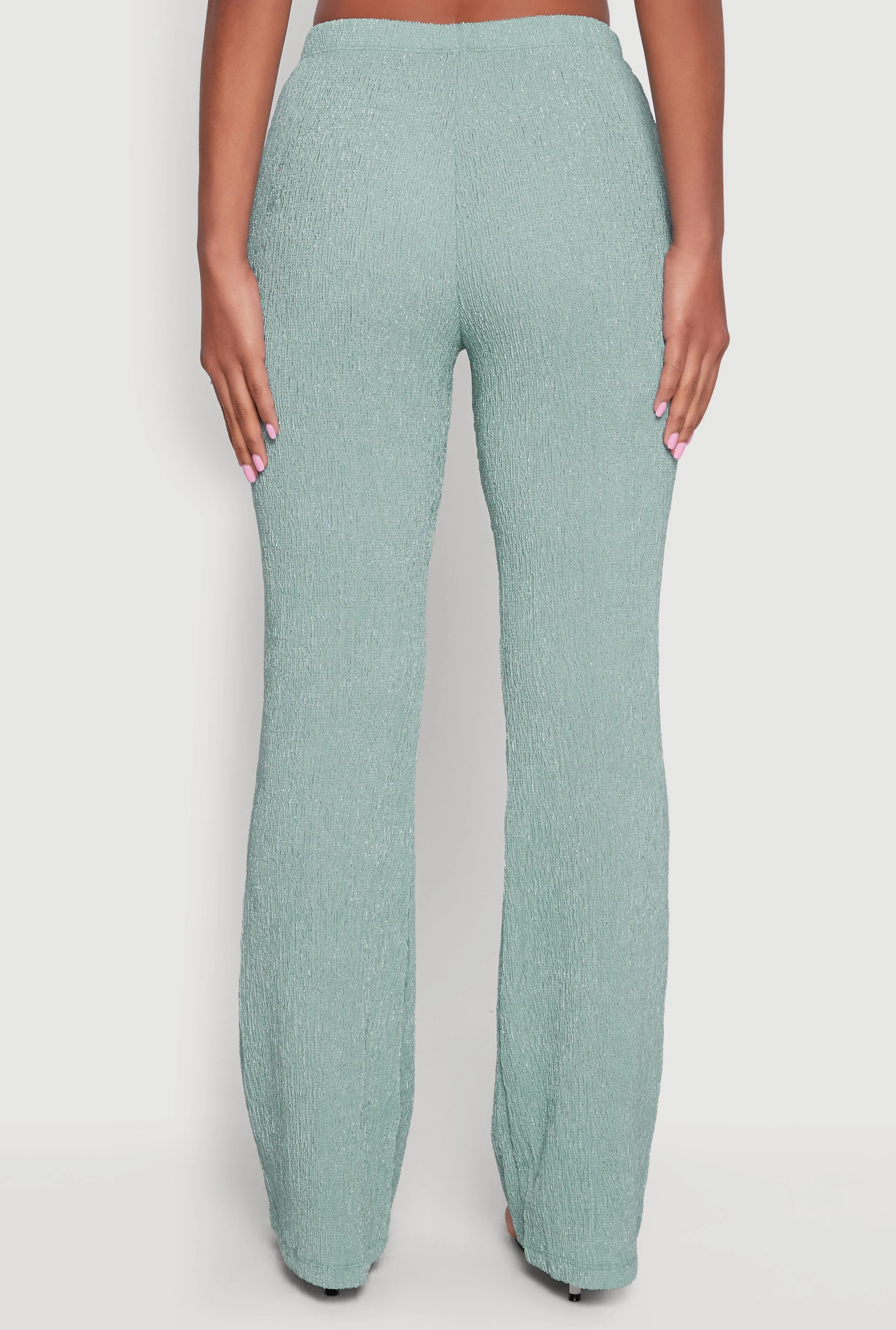 Textured Knit High Waisted Slim Bootcut Pants sold by Rainbow product image thumbnail 5