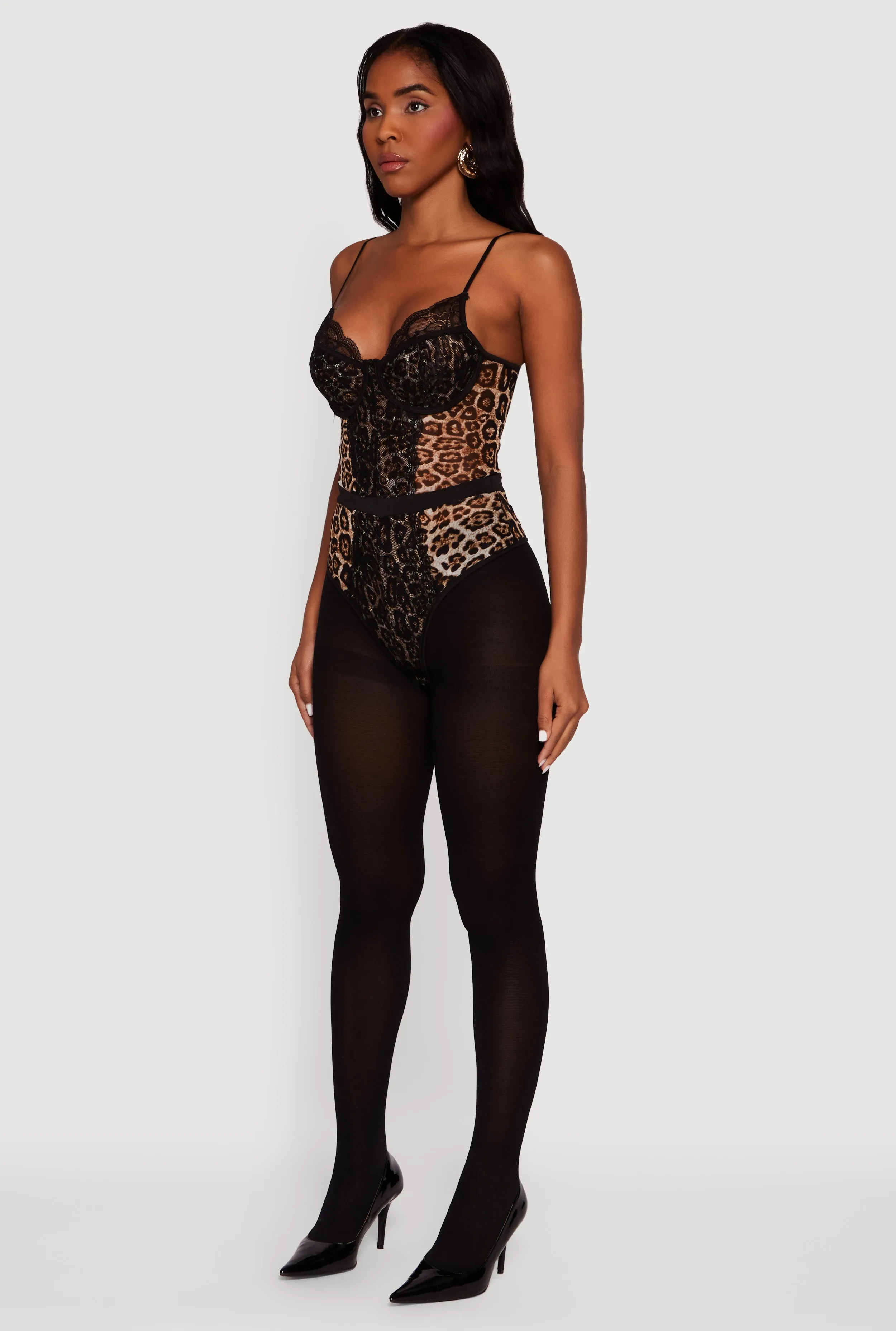 Animal Print Sleeveless Bustier Bodysuit sold by Rainbow product image thumbnail 5