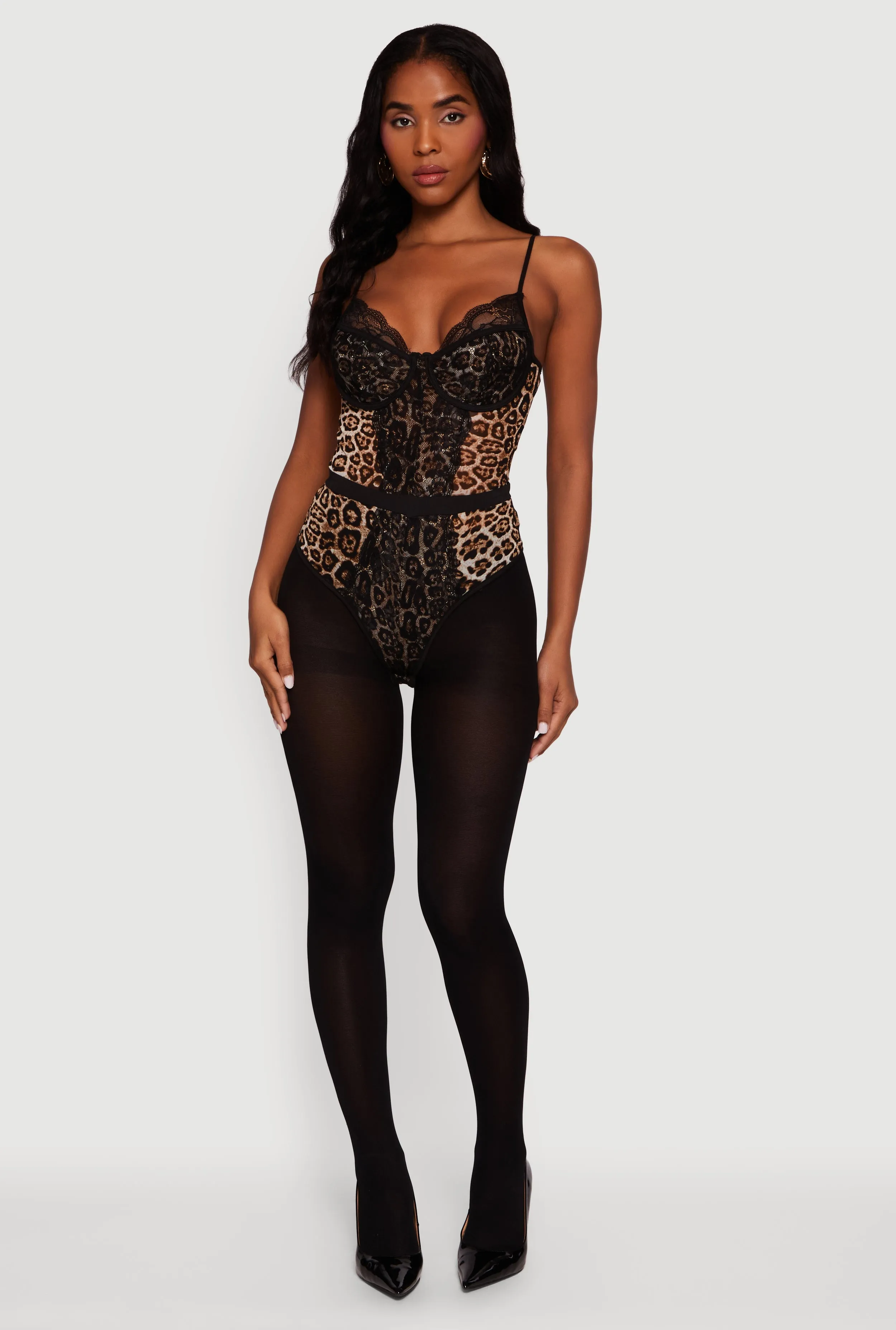 Animal Print Sleeveless Bustier Bodysuit sold by Rainbow product image thumbnail 3