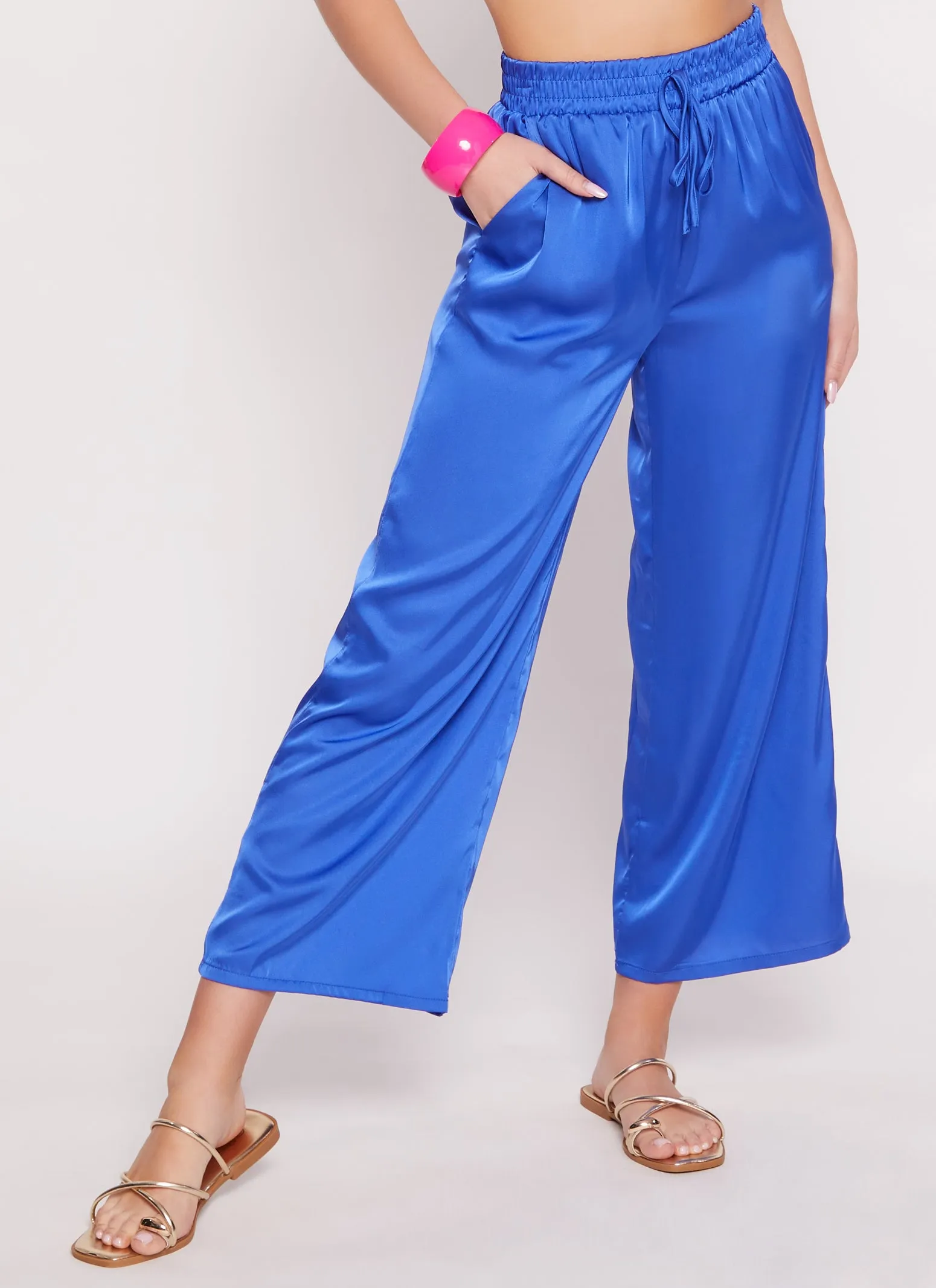 Satin High Waist Palazzo Pants sold by Rainbow product image thumbnail 2