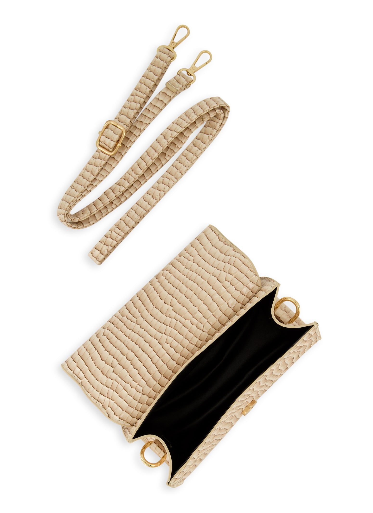 Faux Croc Buckle Detail Handbag sold by Rainbow product image thumbnail 5