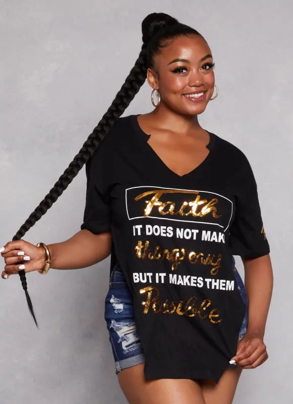 Plus Size Faith Tunic Top sold by Rainbow