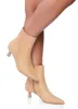 Pointed Toe Side Zip Kitten Heel Booties sold by Rainbow
