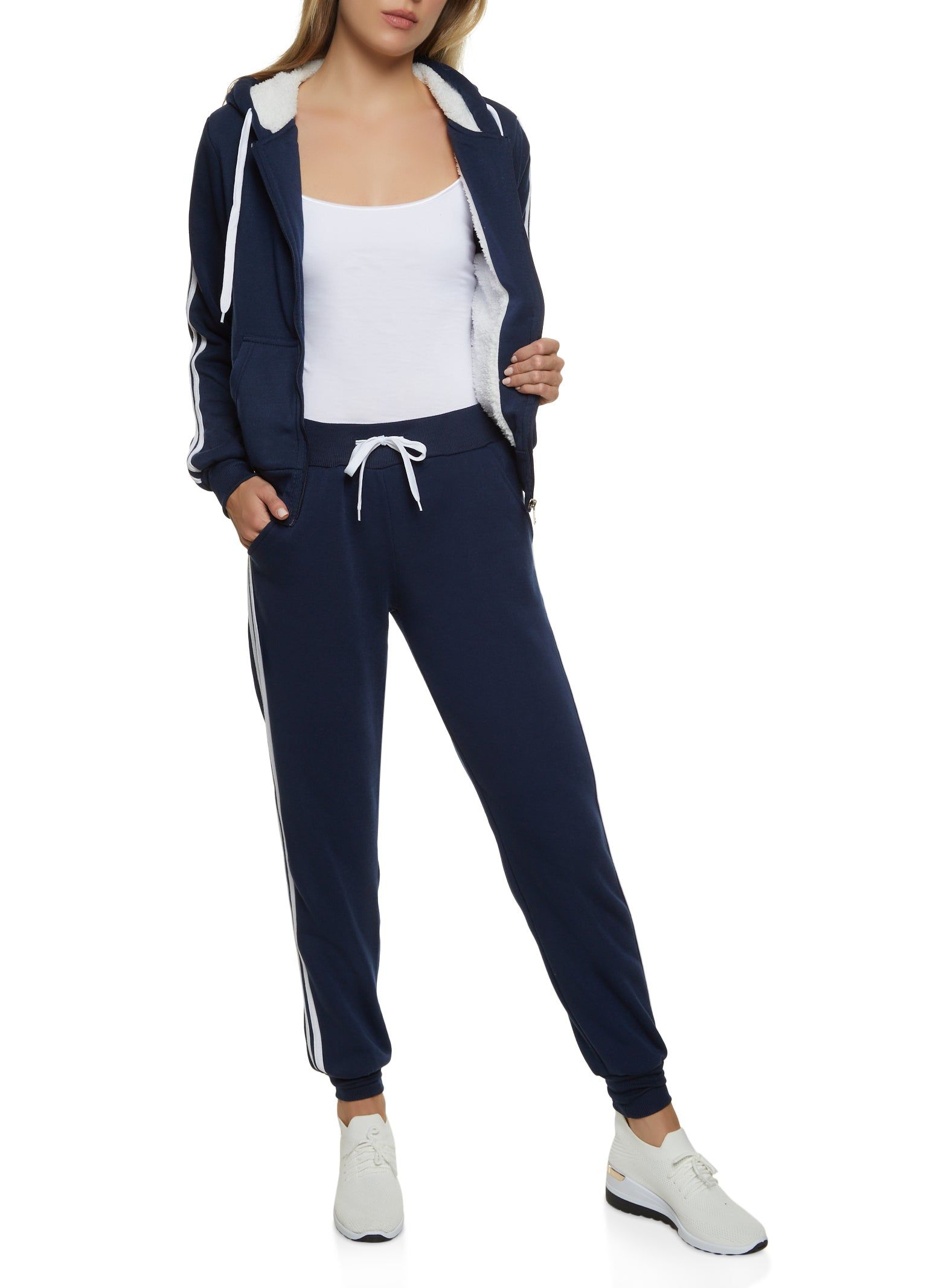 Varsity Stripe Zip Front Hoodie sold by Rainbow product image thumbnail 2