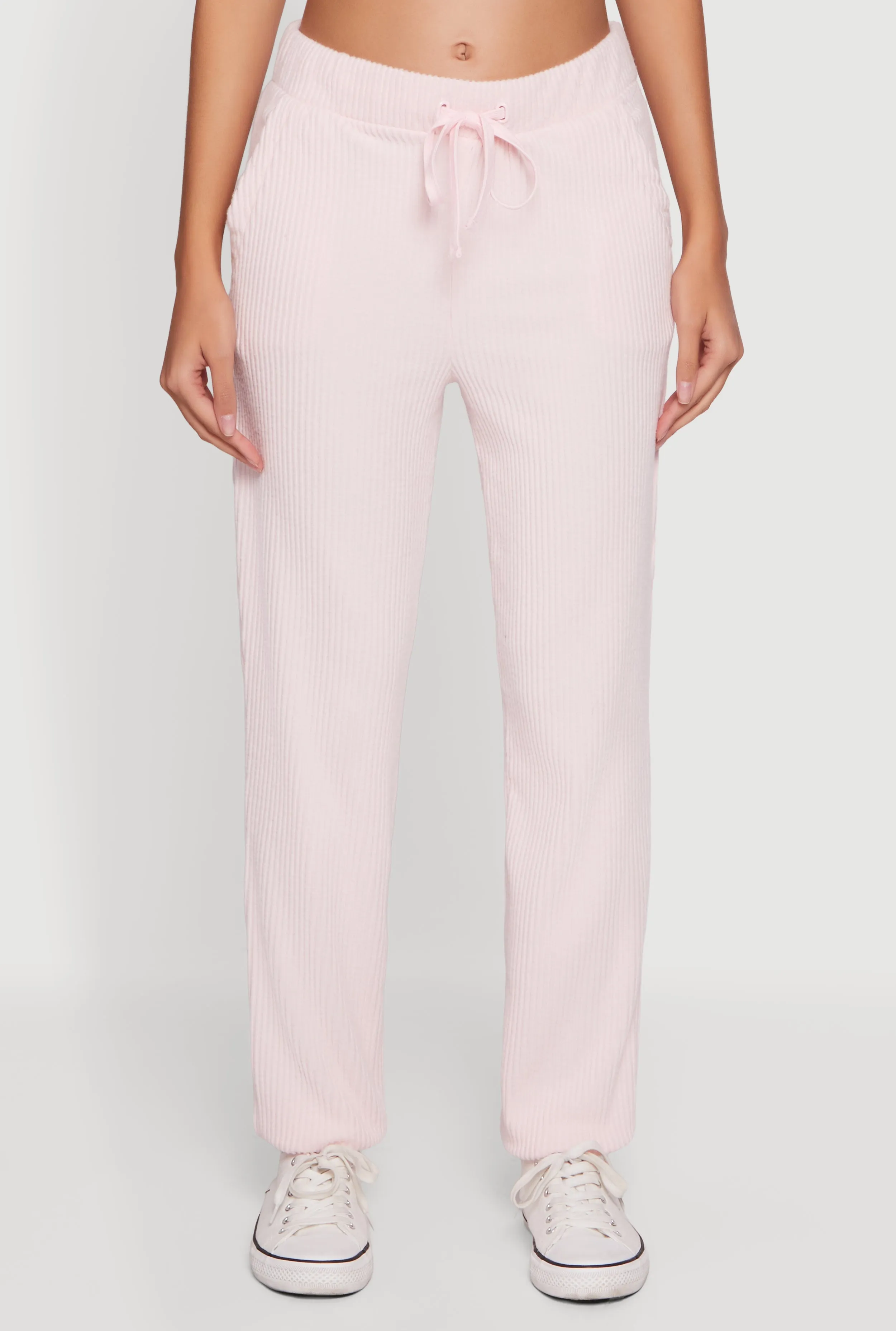 Brushed Rib Knit Drawstring Waist Joggers sold by Rainbow product image thumbnail 3