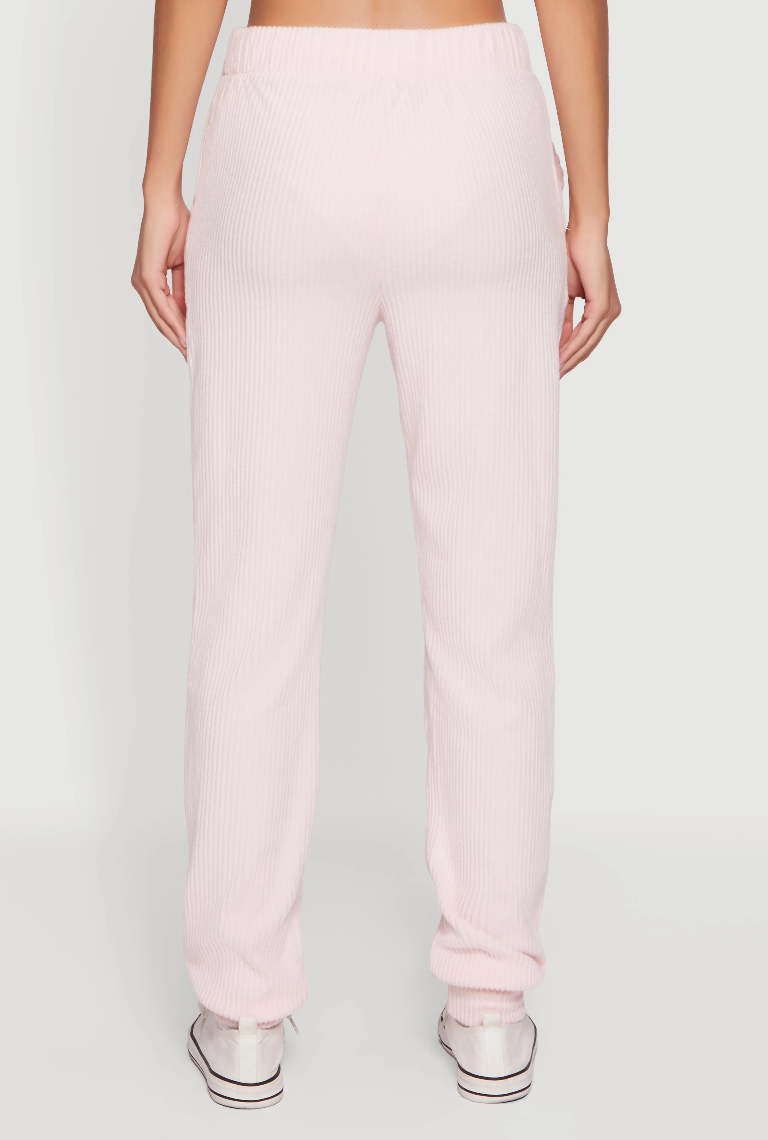 Brushed Rib Knit Drawstring Waist Joggers sold by Rainbow product image thumbnail 5