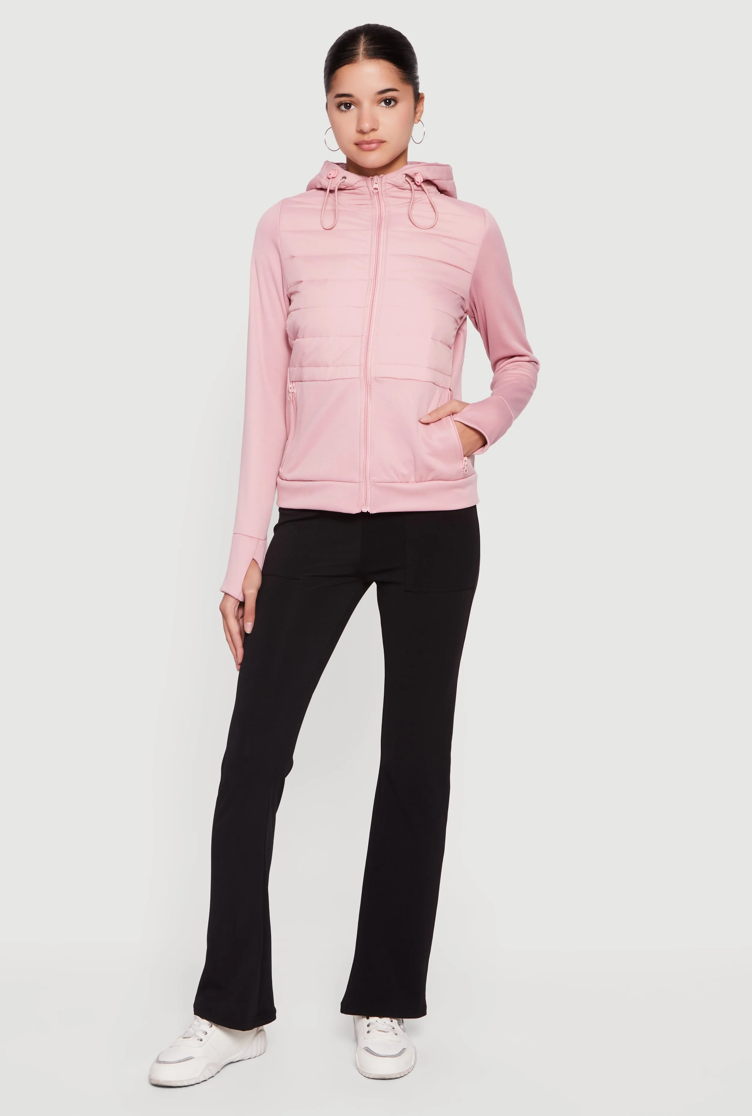 Lightweight Hooded Zip Front Puffer Jacket sold by Rainbow product image thumbnail 3