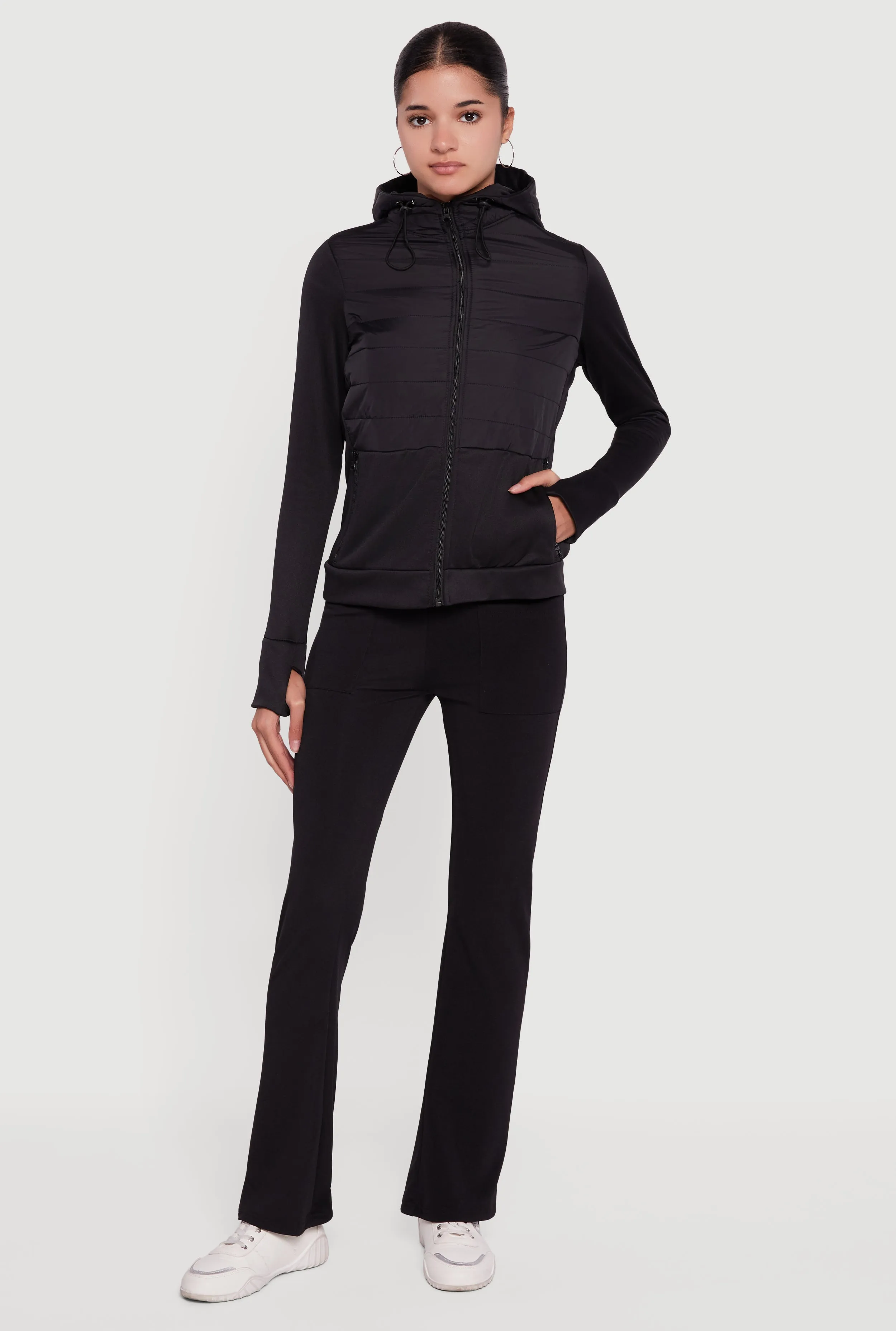 Lightweight Hooded Zip Front Puffer Jacket sold by Rainbow
