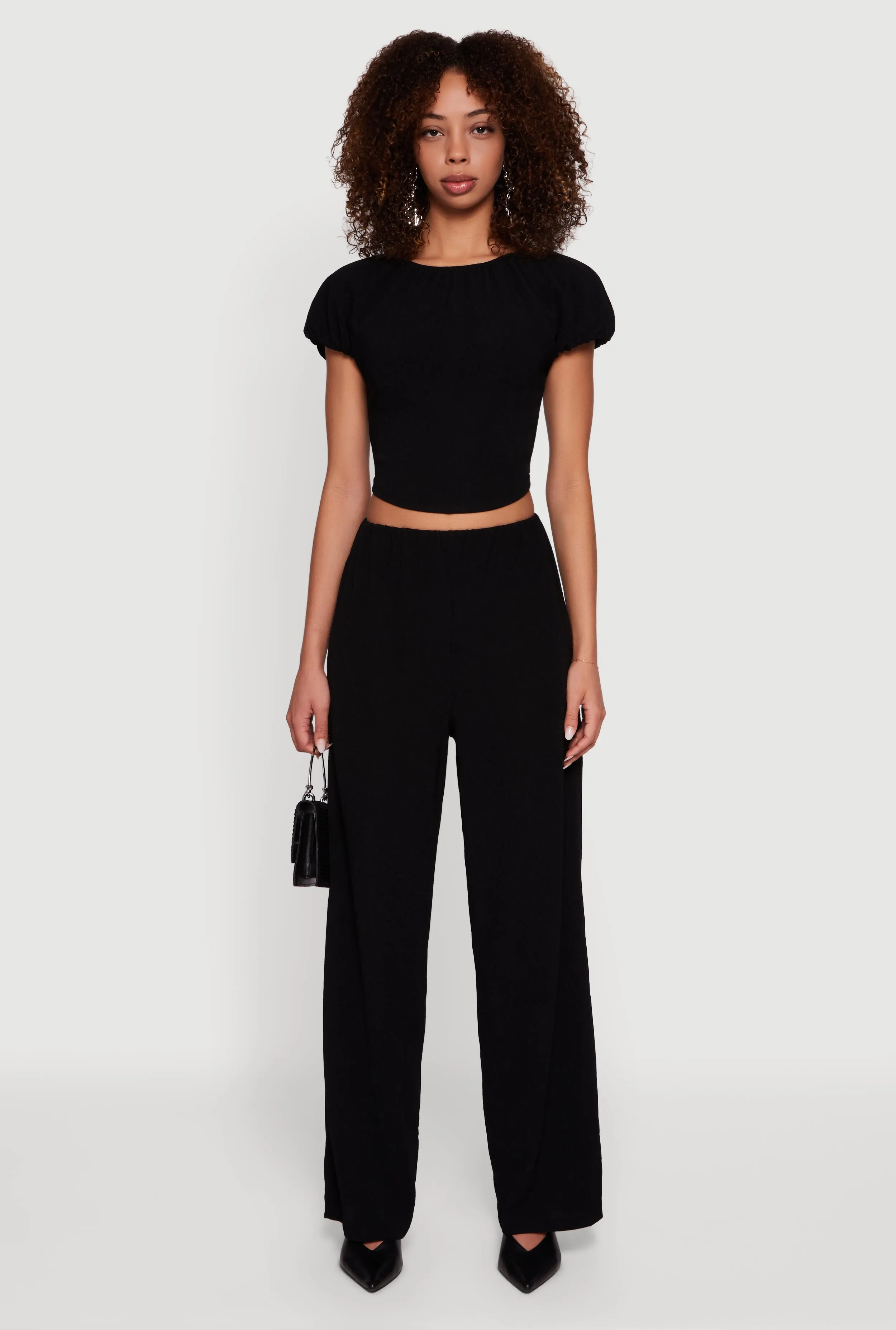 Textured Knit Wide Leg Dress Pants sold by Rainbow