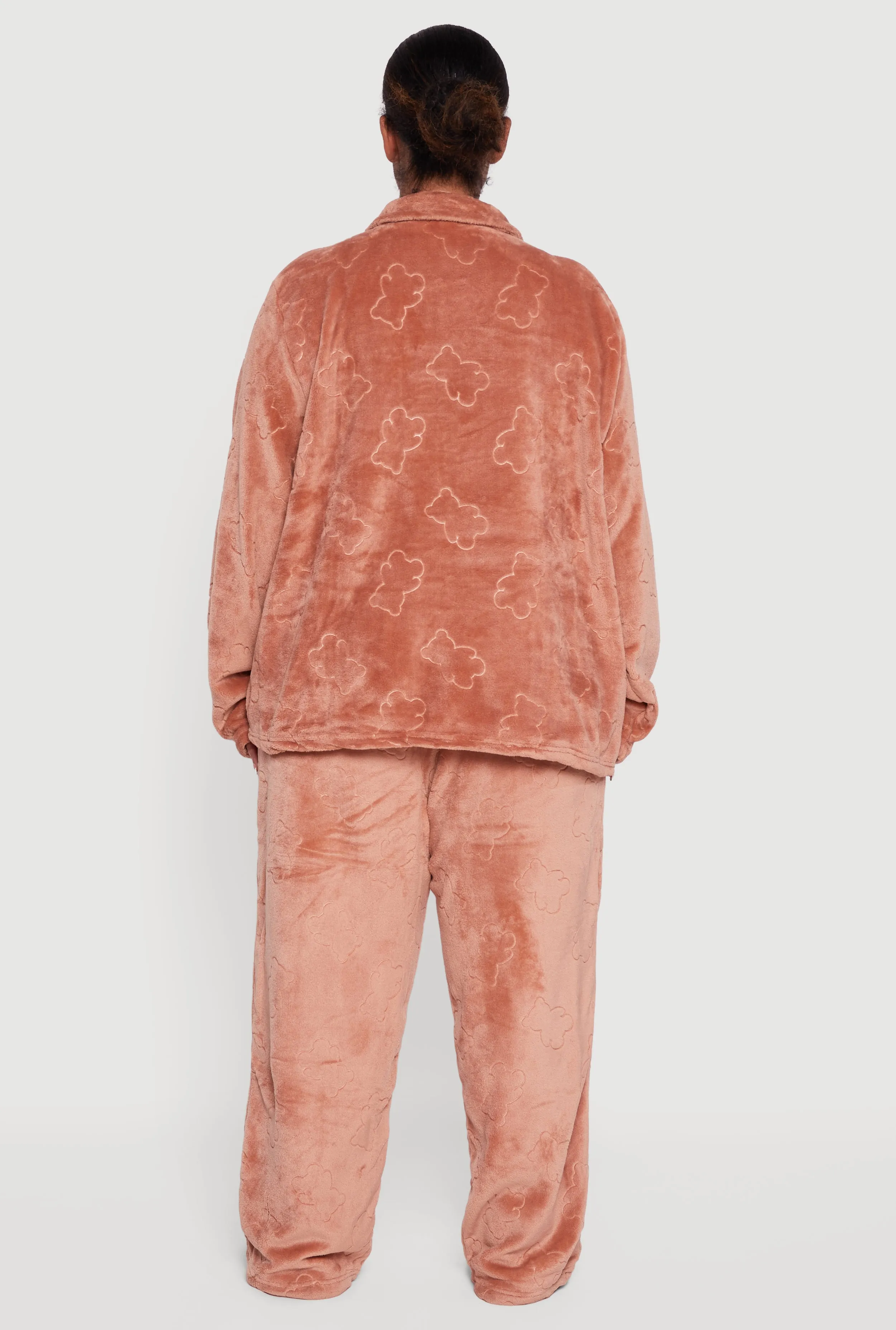 Plus Size Plush Notch Collar Pajama Top and Pants Gift Set sold by Rainbow product image thumbnail 5