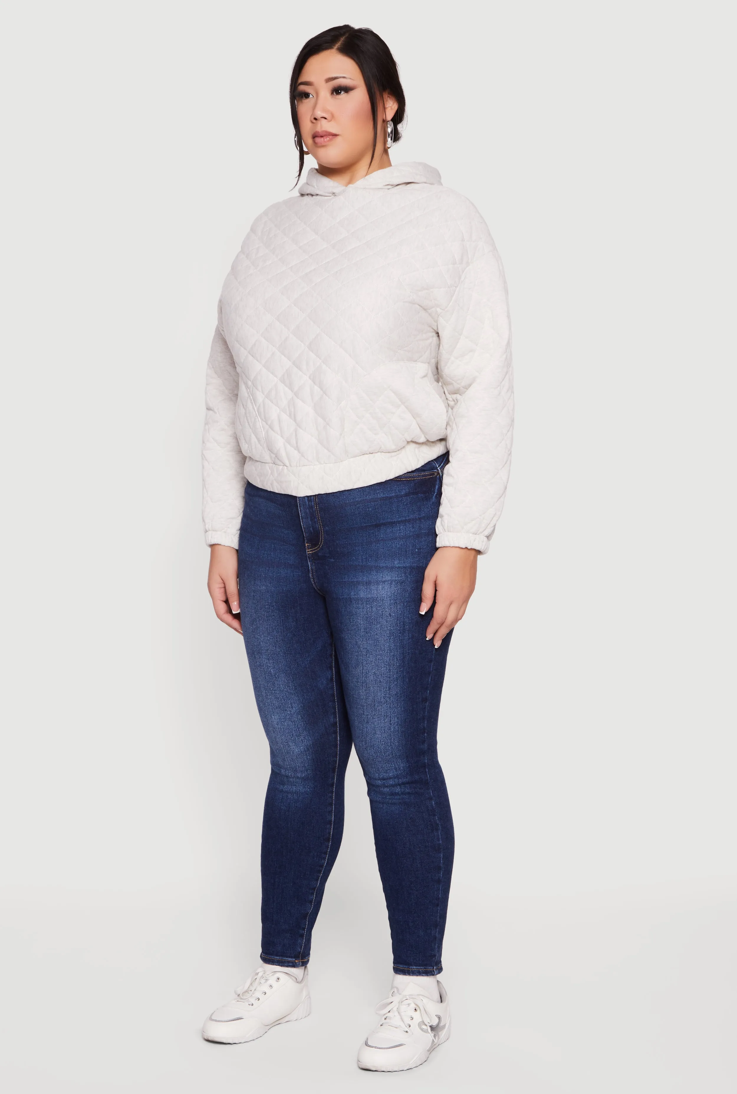 Plus Size Hooded Quilted Sweatshirt sold by Rainbow product image thumbnail 5