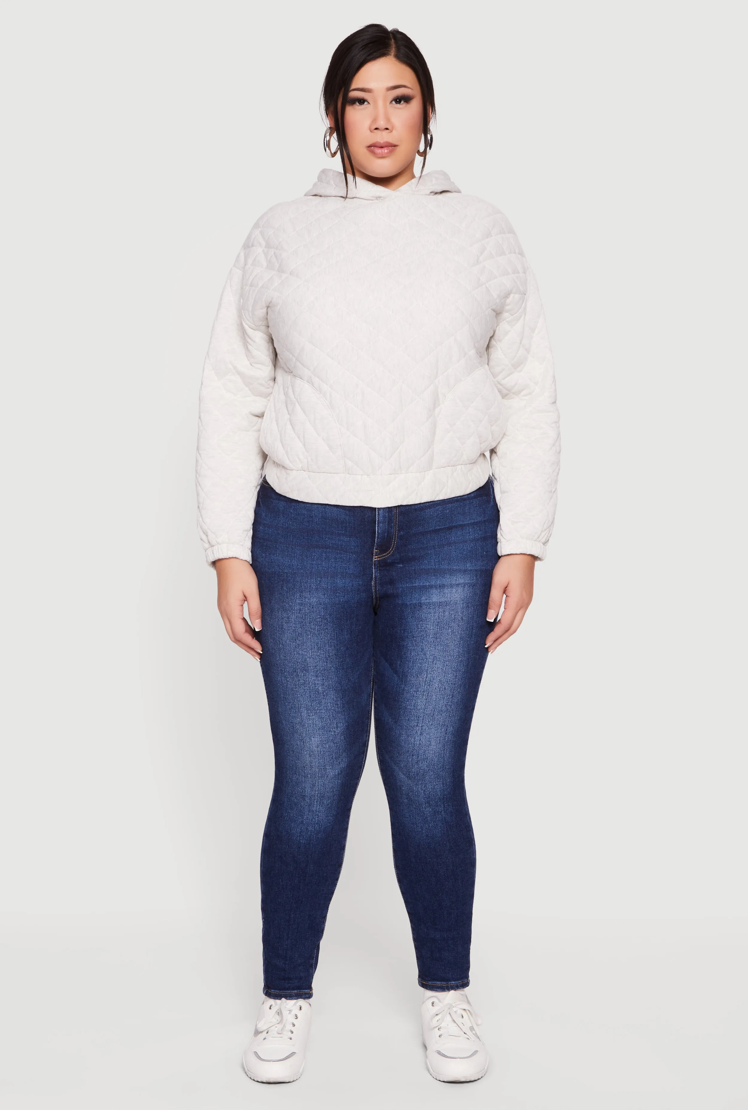 Plus Size Hooded Quilted Sweatshirt sold by Rainbow product image thumbnail 3