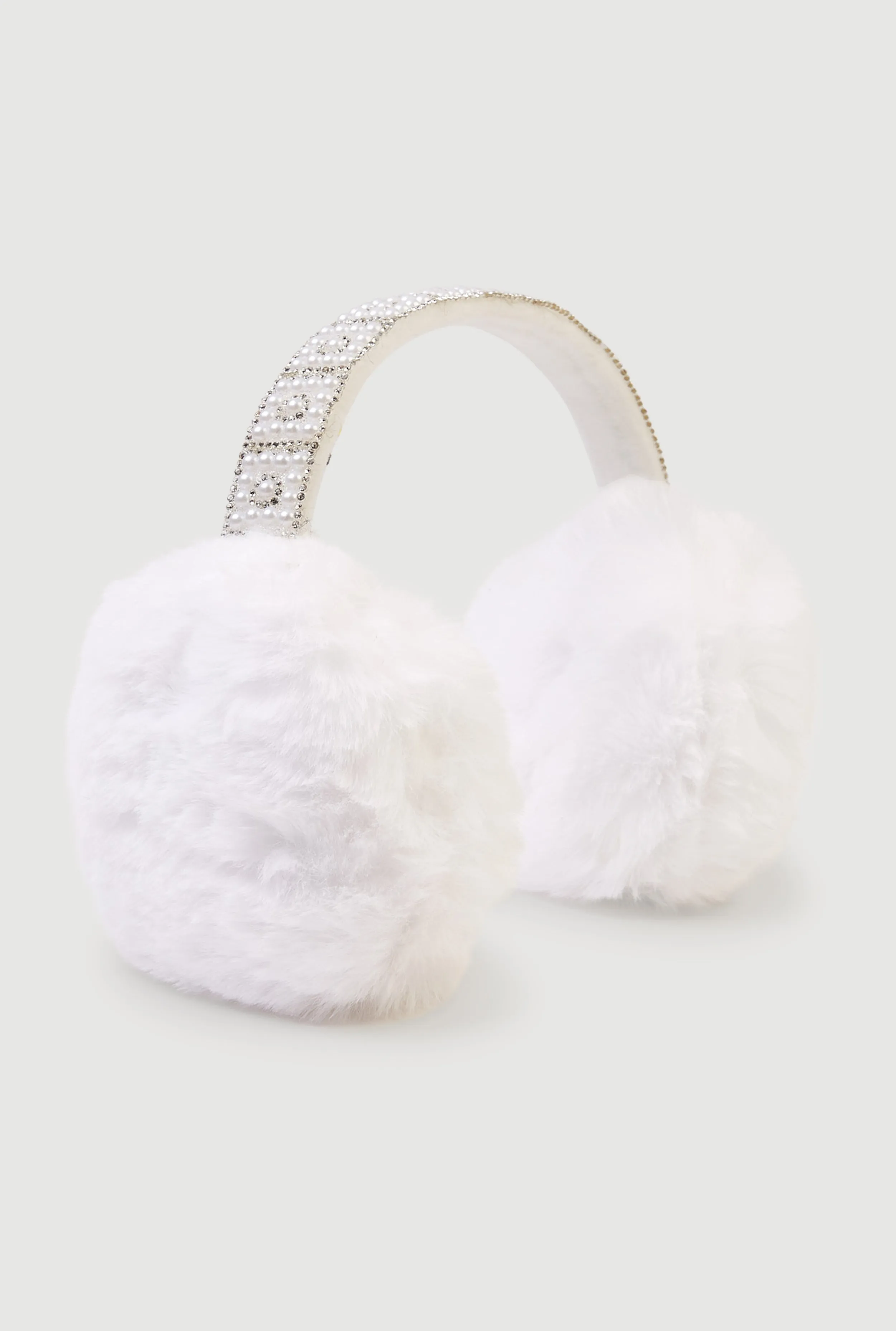Faux Pearl Rhinestone Earmuffs sold by Rainbow