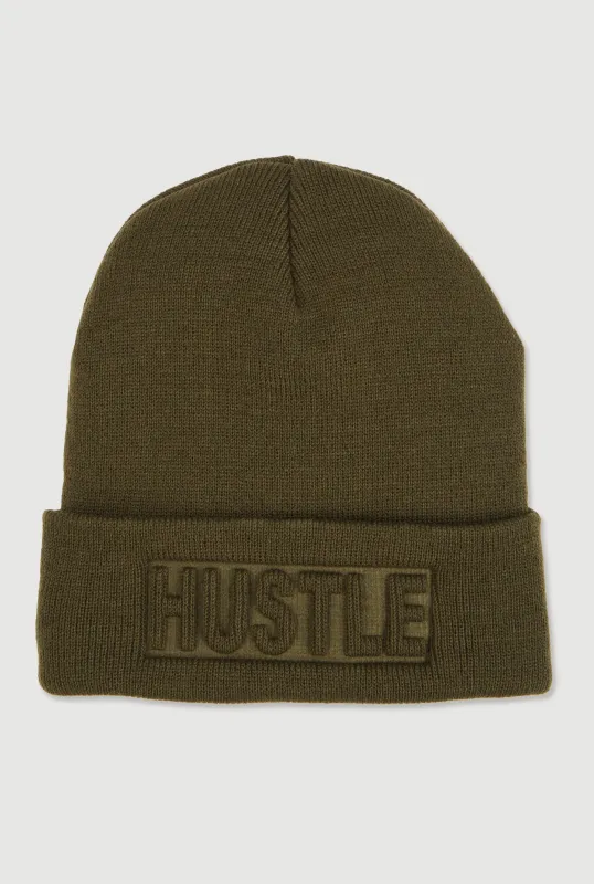 Hustle Embossed Beanie made by Rainbow