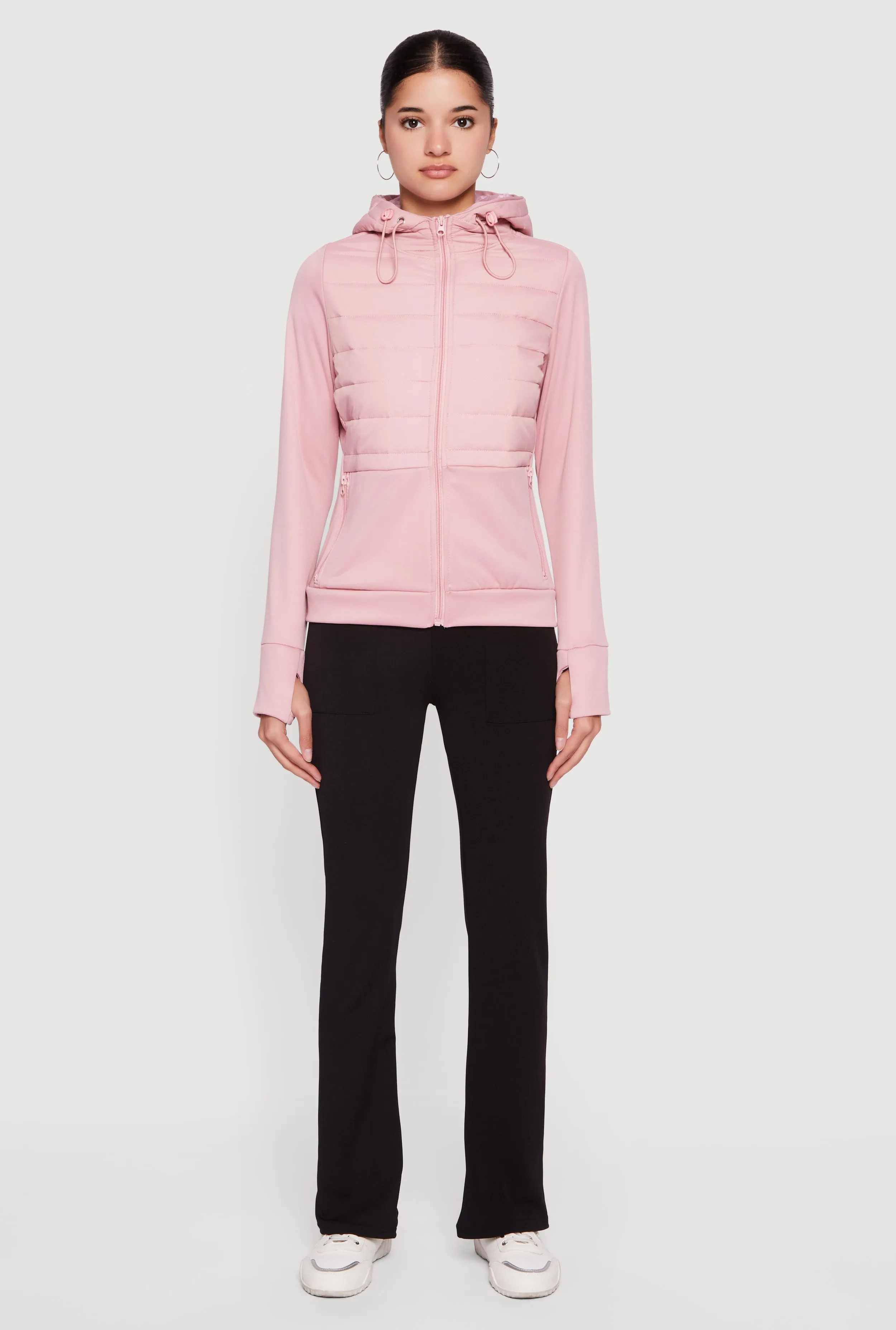 Lightweight Hooded Zip Front Puffer Jacket sold by Rainbow product image thumbnail 3