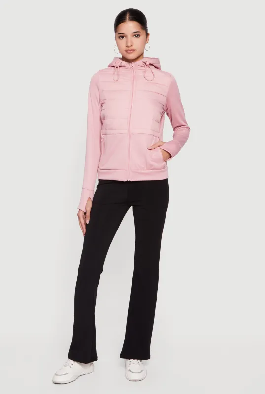 Lightweight Hooded Zip Front Puffer Jacket sold by Rainbow