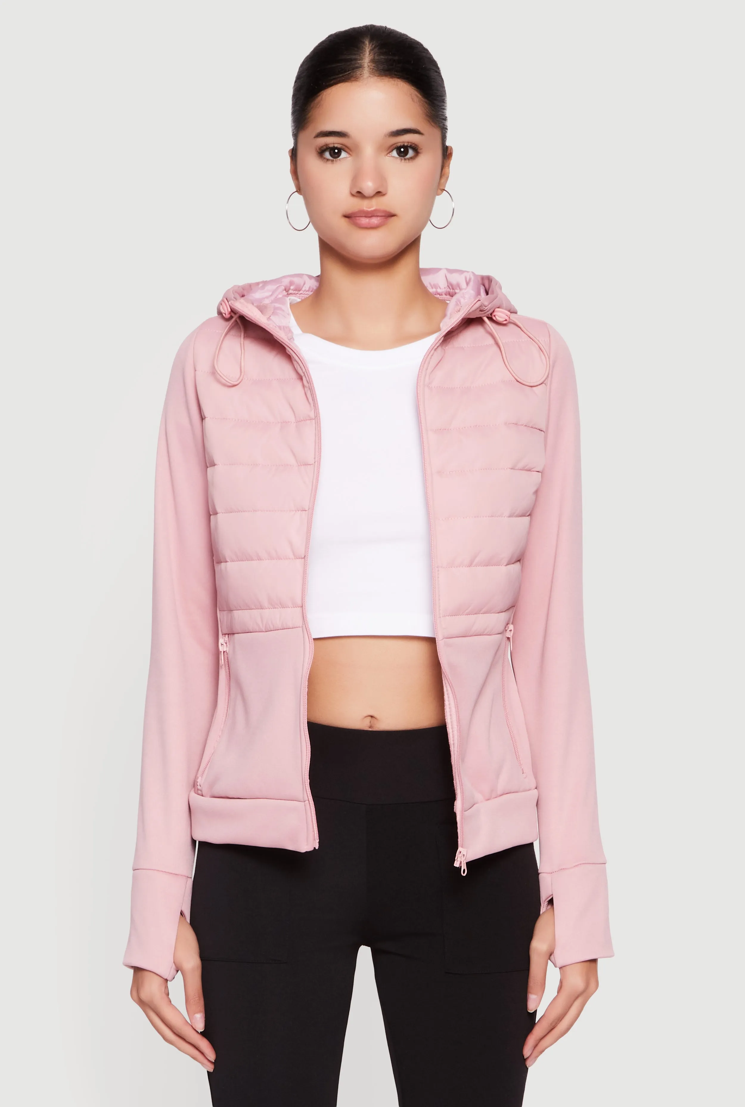 Lightweight Hooded Zip Front Puffer Jacket sold by Rainbow product image thumbnail 2