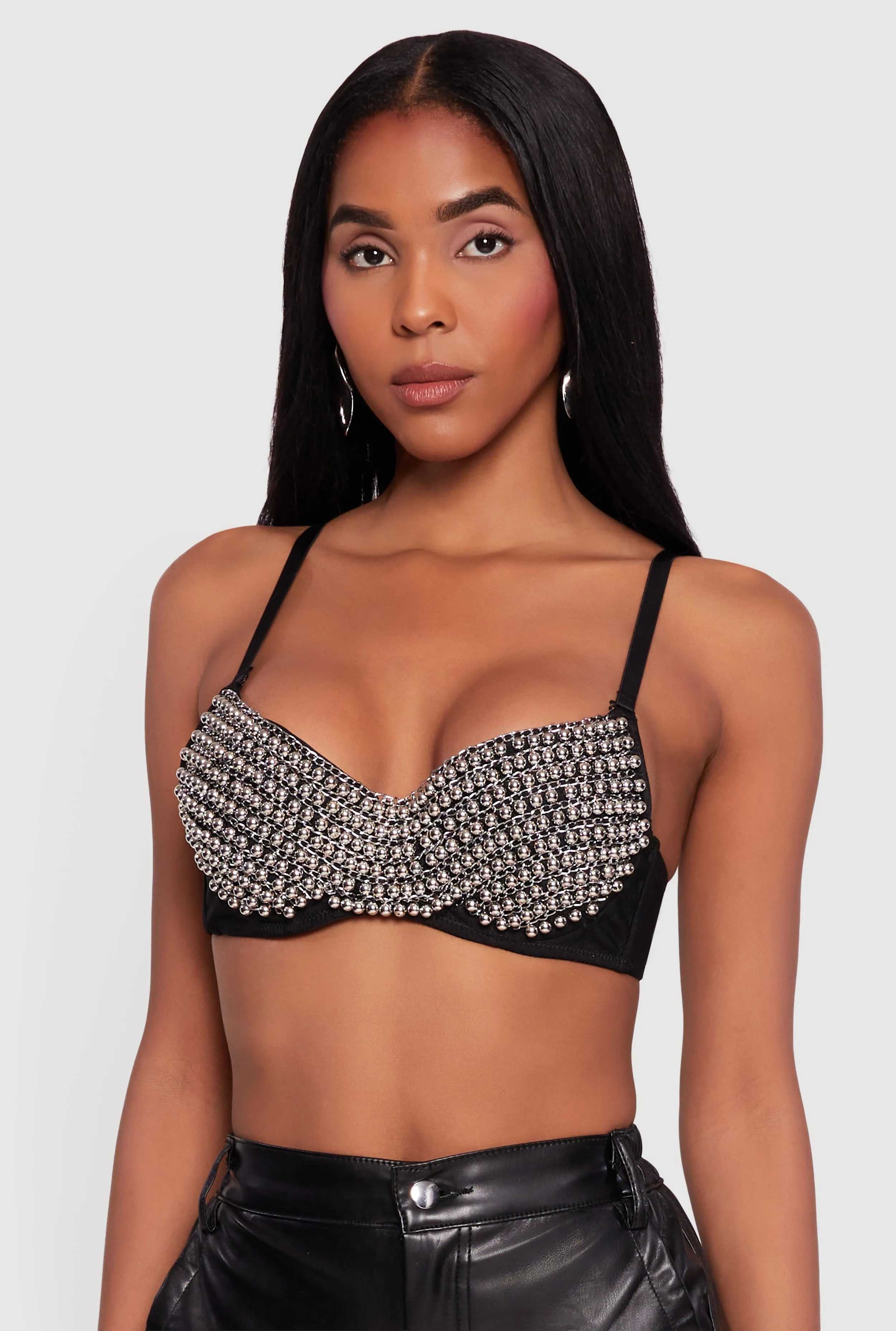 Metallic Beaded Bustier Crop Top sold by Rainbow product image thumbnail 2