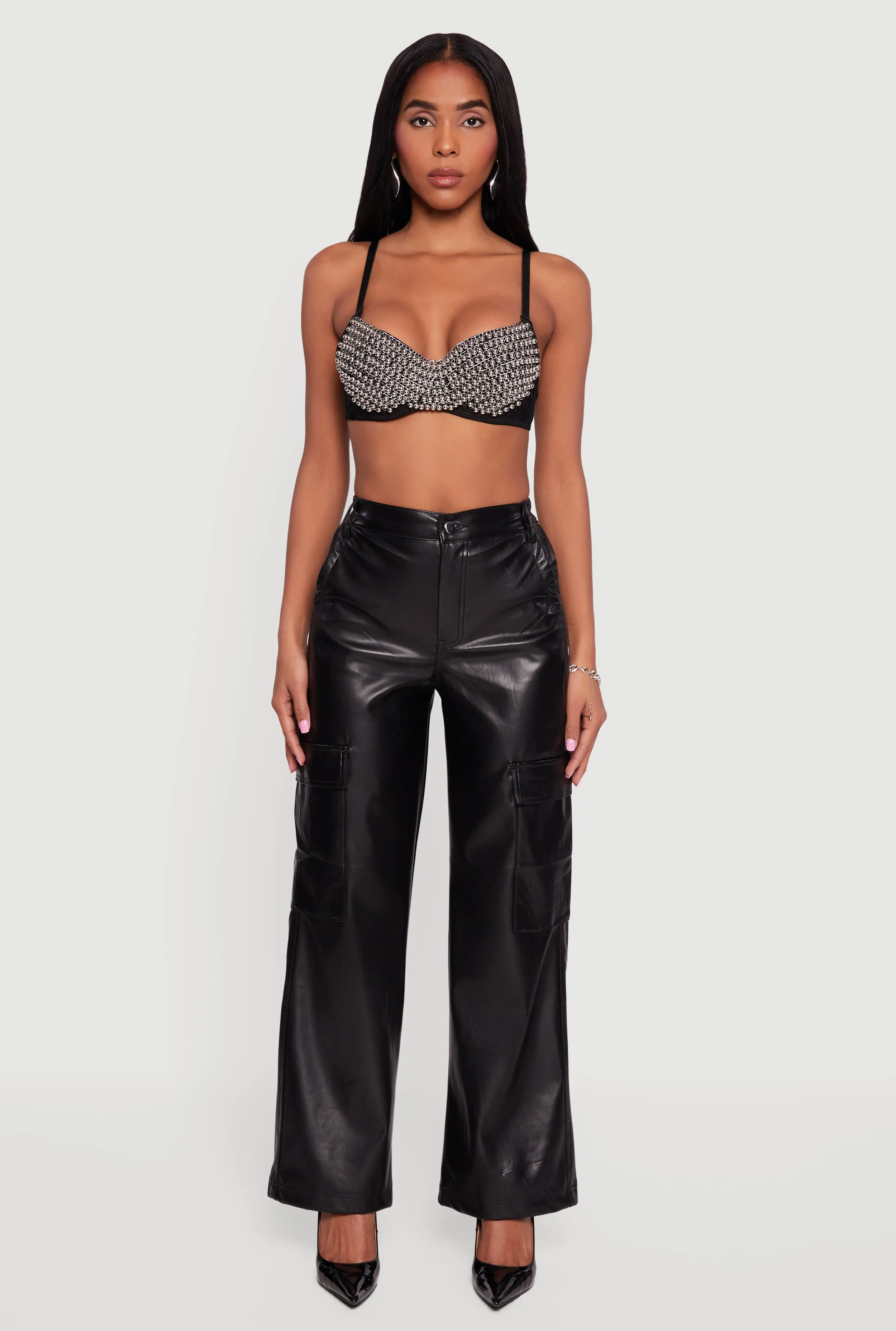 Metallic Beaded Bustier Crop Top sold by Rainbow product image thumbnail 3