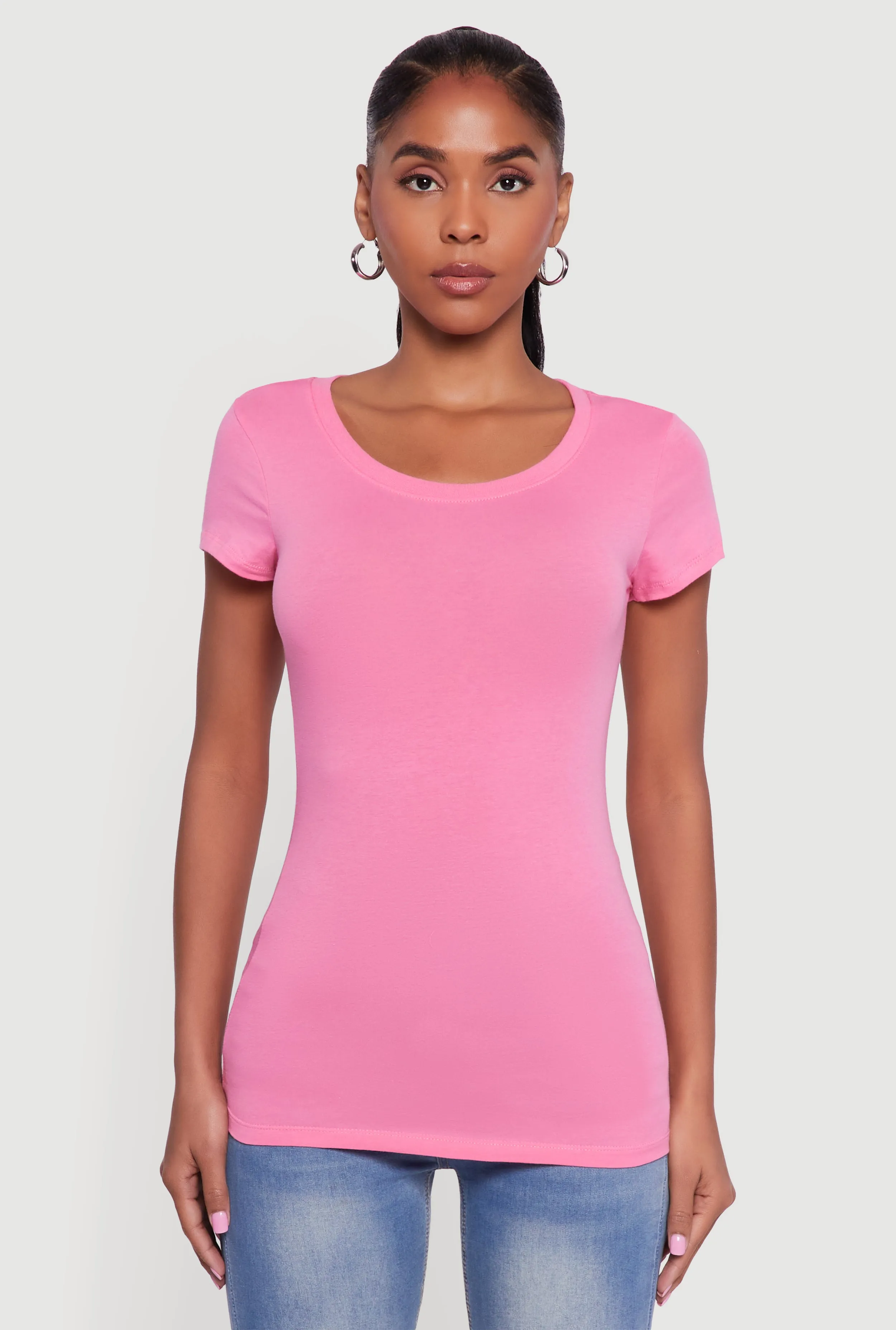 Basic Short Sleeve Crew Neck Tee sold by Rainbow product image thumbnail 2