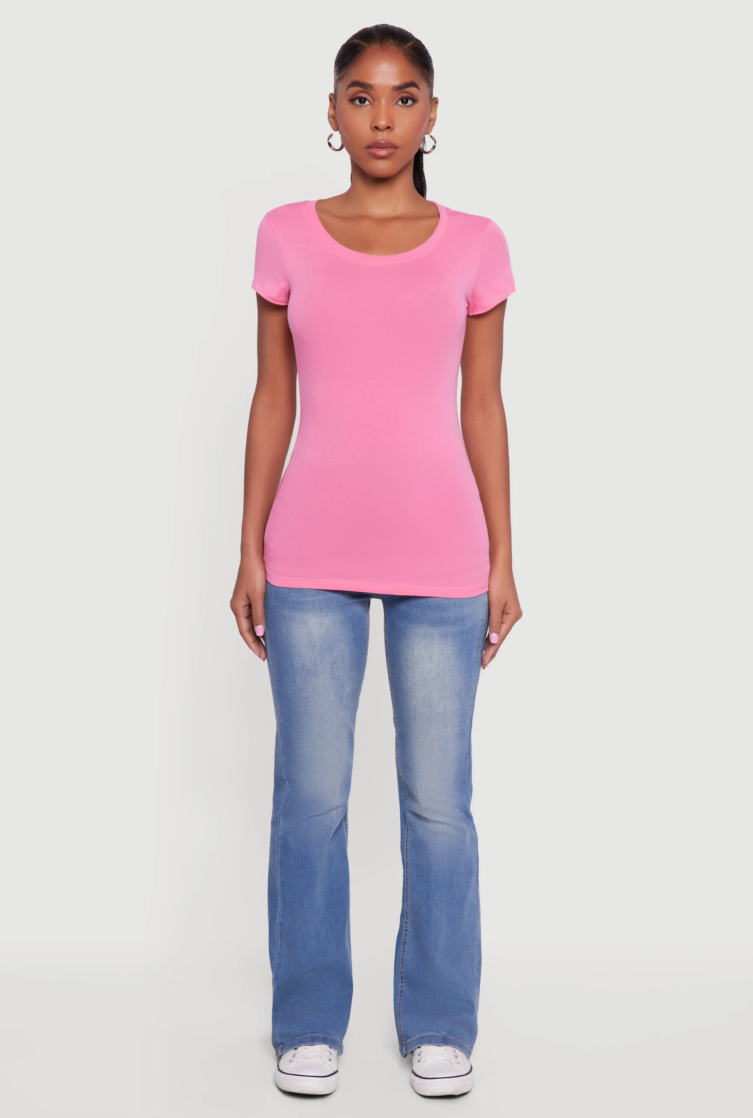 Basic Short Sleeve Crew Neck Tee sold by Rainbow product image thumbnail 3