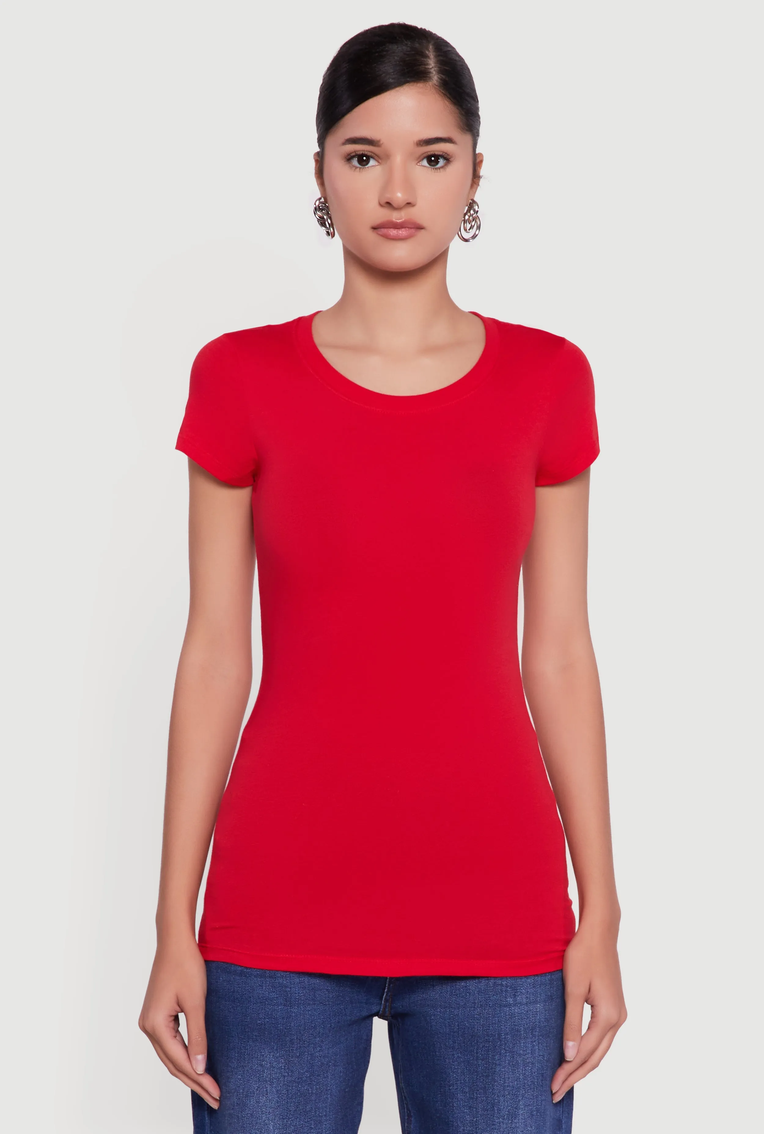 Basic Short Sleeve Crew Neck Tee sold by Rainbow product image thumbnail 2