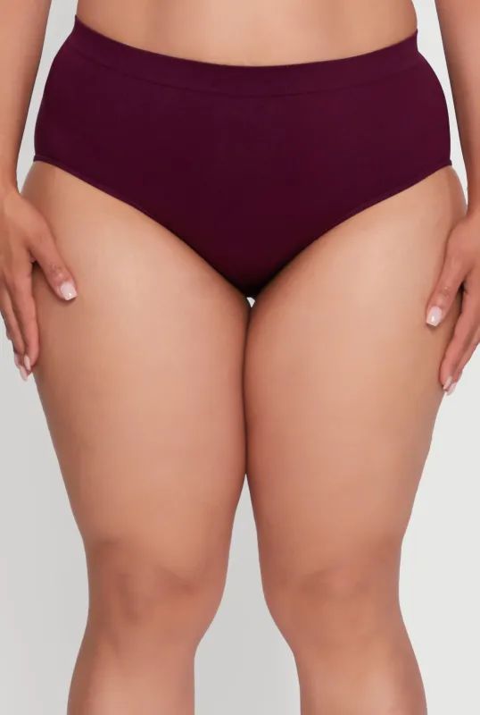 Plus Size Seamless High Waist Hipster Panty sold by Rainbow