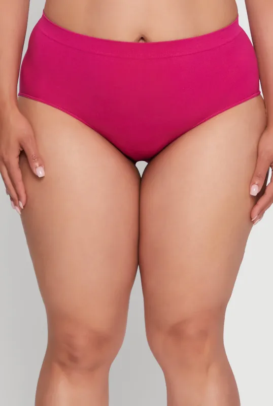 Plus Size Seamless High Waist Hipster Panty sold by Rainbow