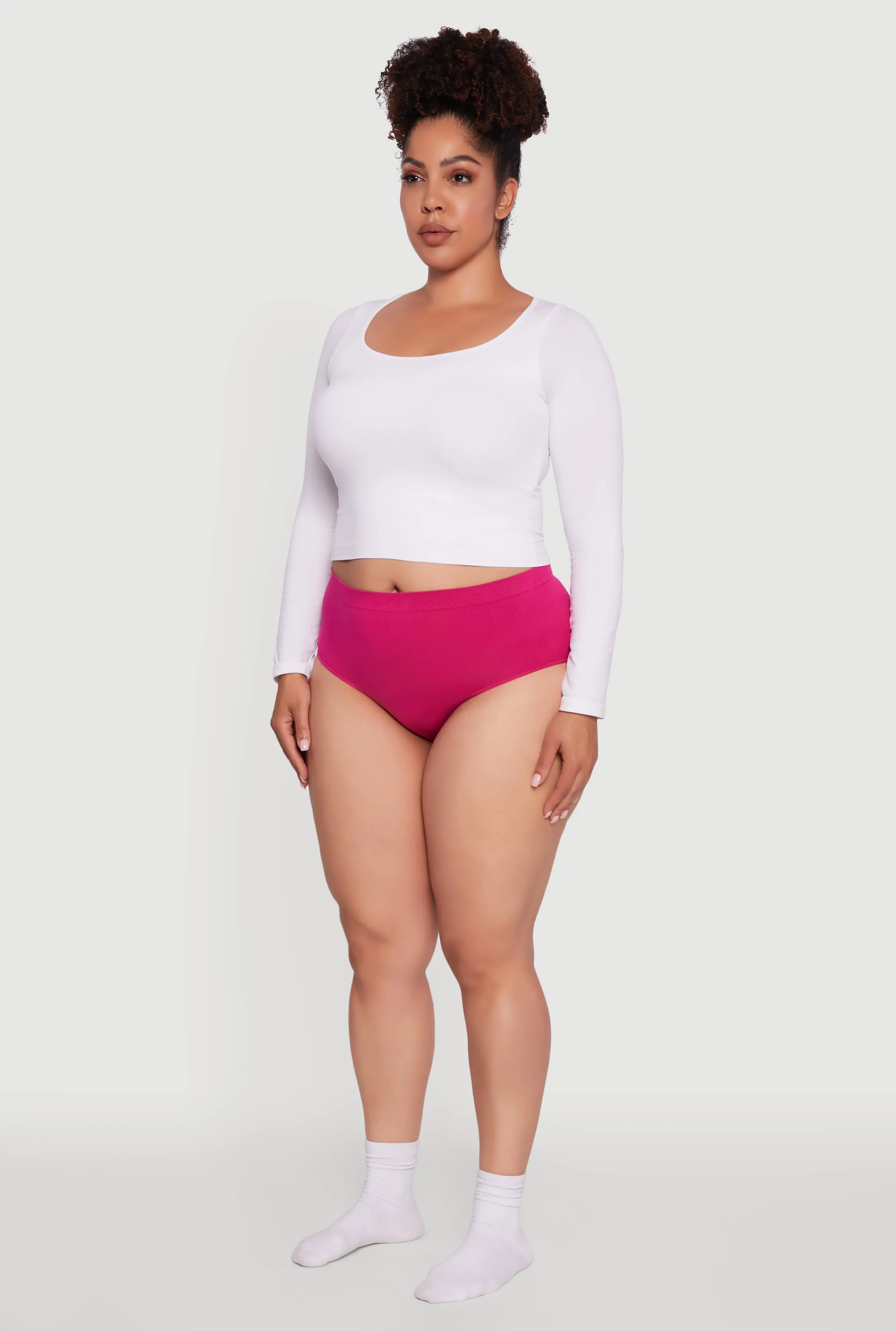 Plus Size Seamless High Waist Hipster Panty sold by Rainbow product image thumbnail 5