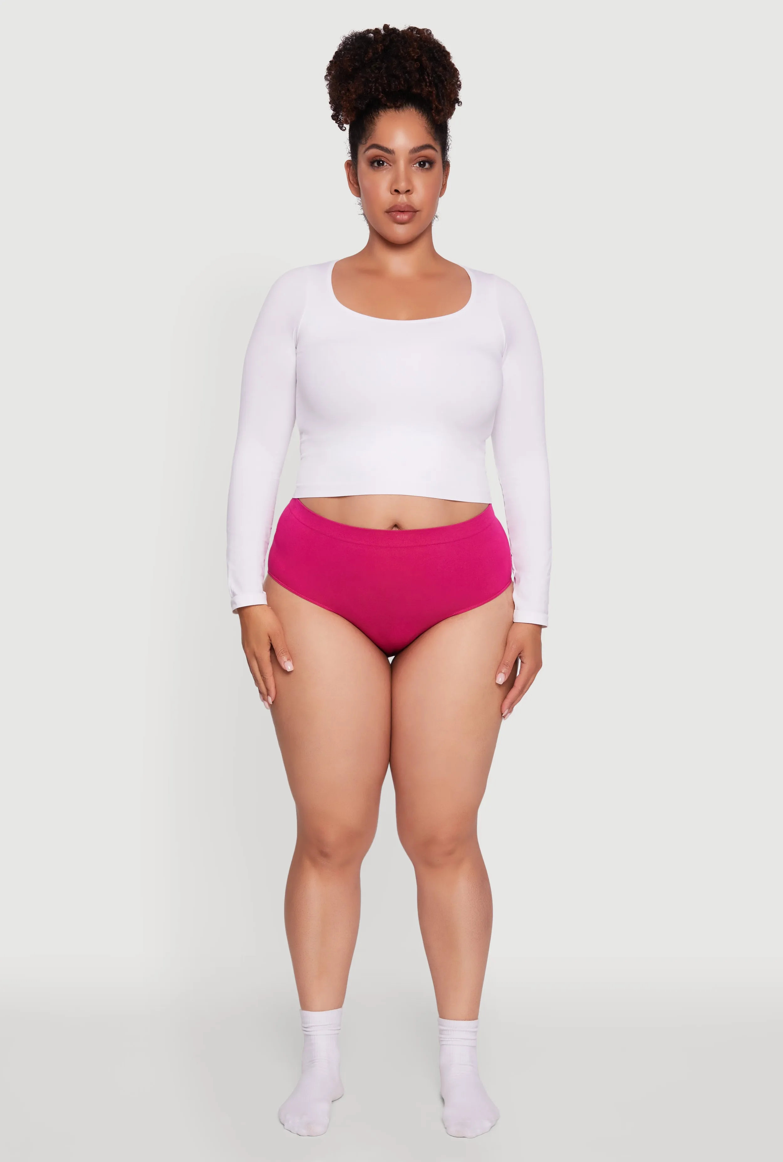 Plus Size Seamless High Waist Hipster Panty sold by Rainbow product image thumbnail 2