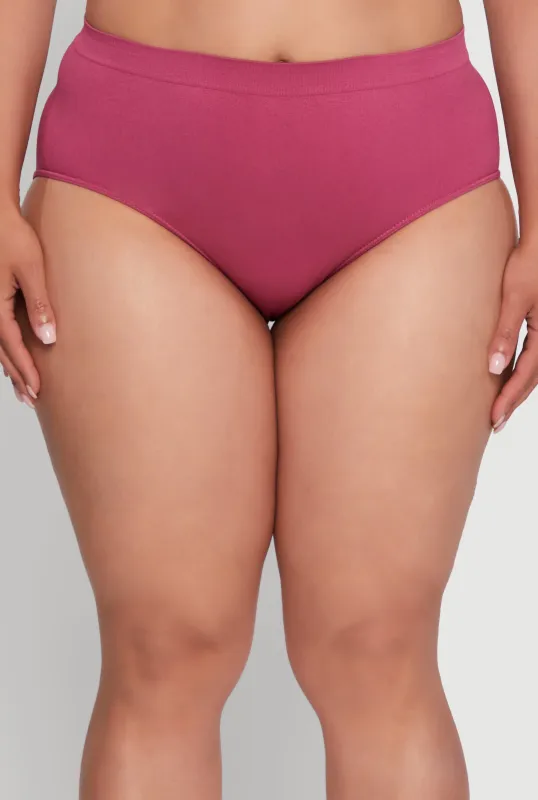 Plus Size Seamless High Waist Hipster Panty sold by Rainbow