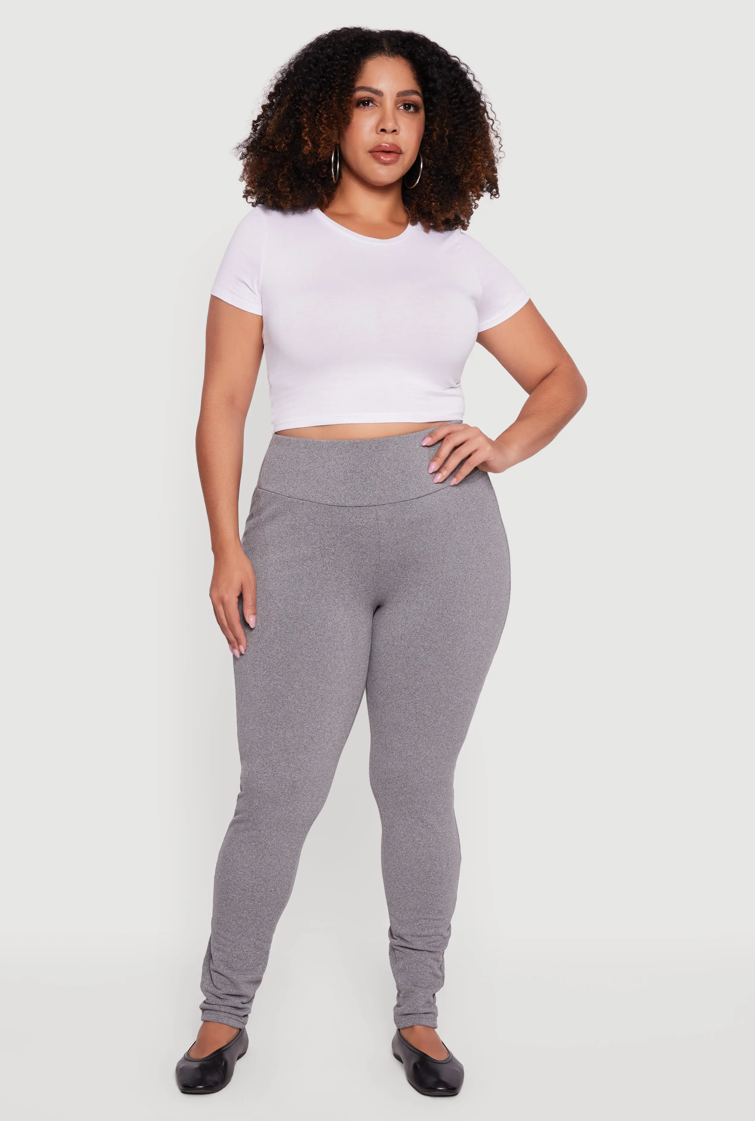Plus Size Soft Knit High Waisted Leggings sold by Rainbow product image thumbnail 3