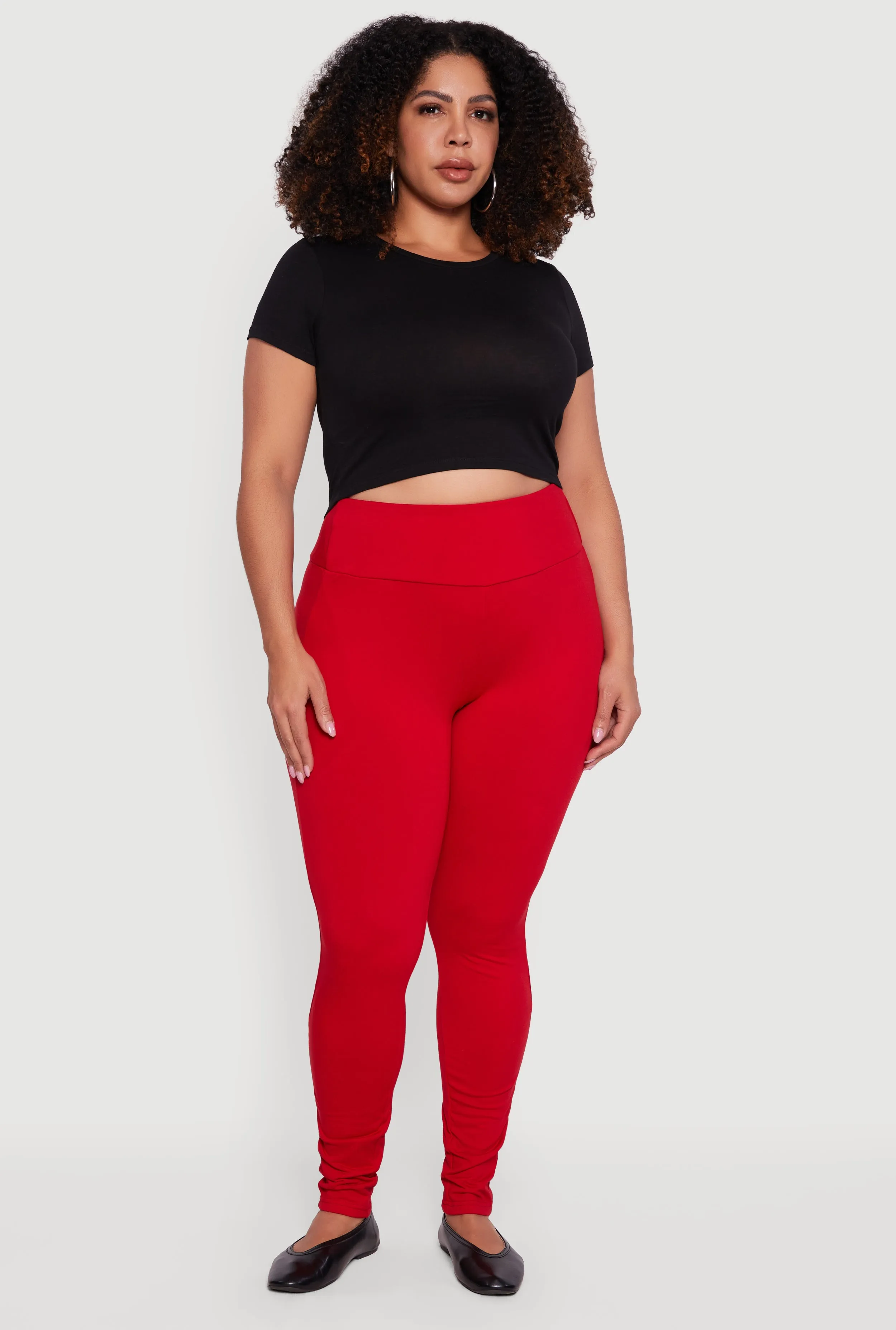 Plus Size Soft Knit High Waisted Leggings sold by Rainbow product image thumbnail 5