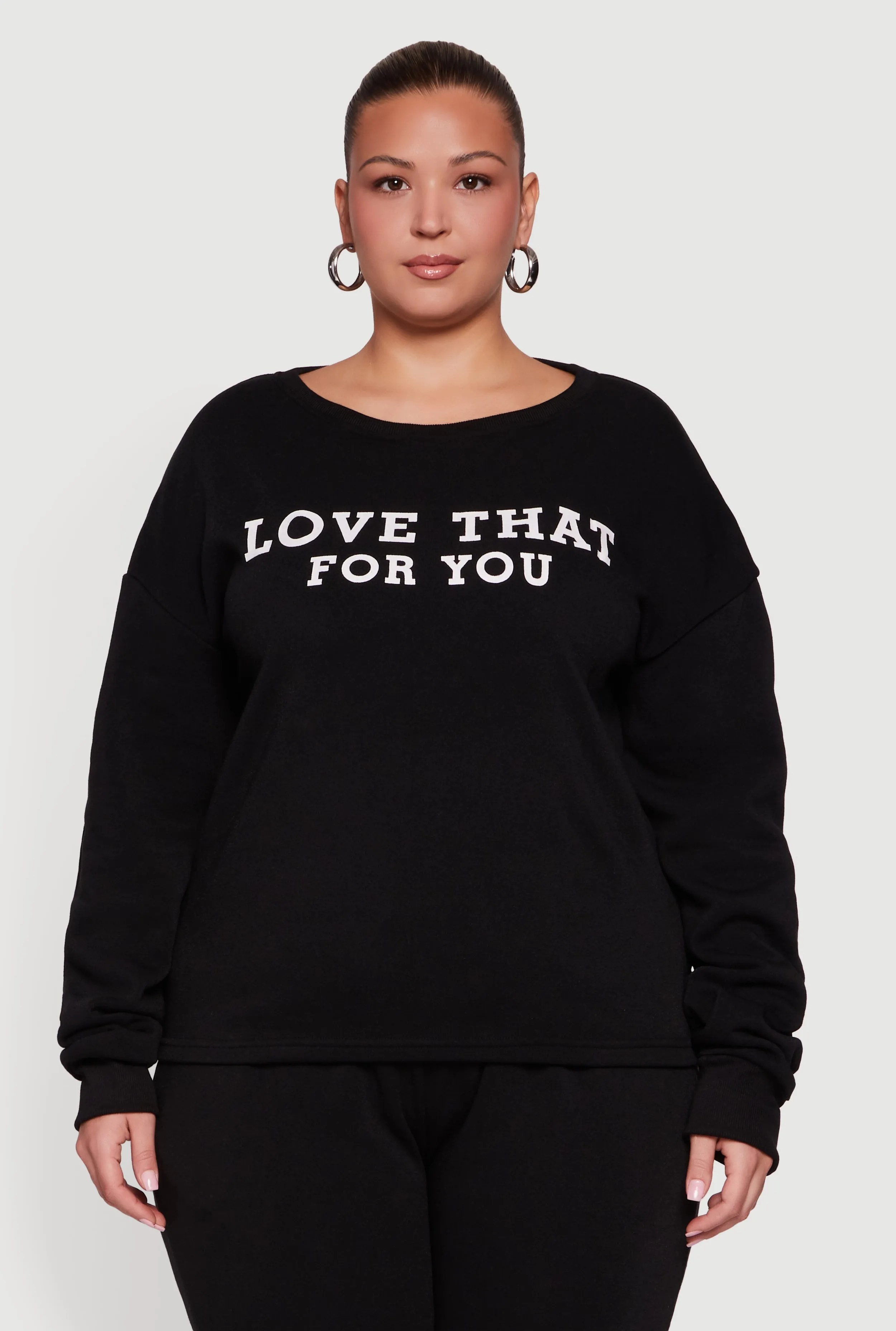 Plus Size Love That For You Graphic Sweatshirt sold by Rainbow