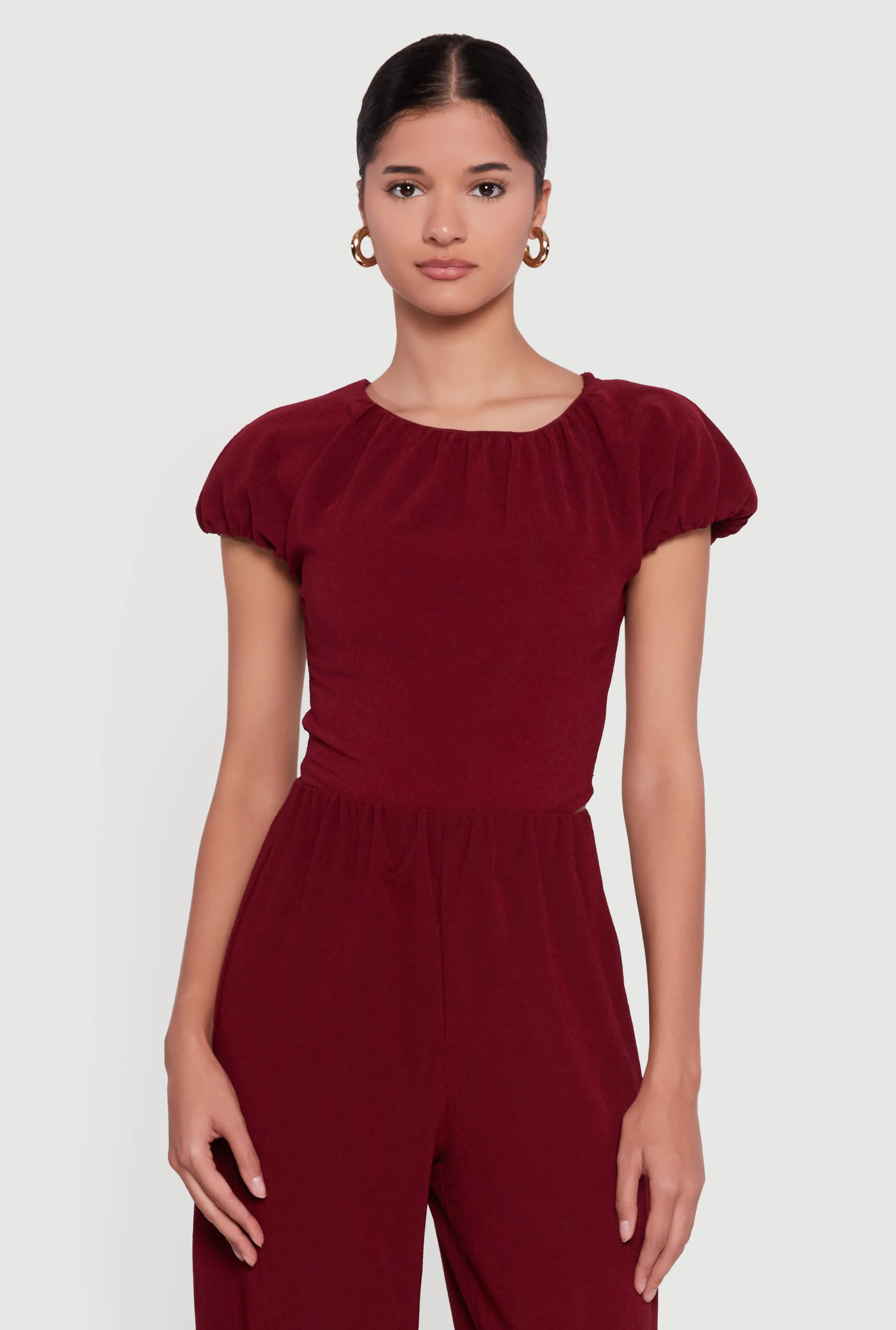 Slit Back Puff Sleeve Crop Top sold by Rainbow product image thumbnail 3