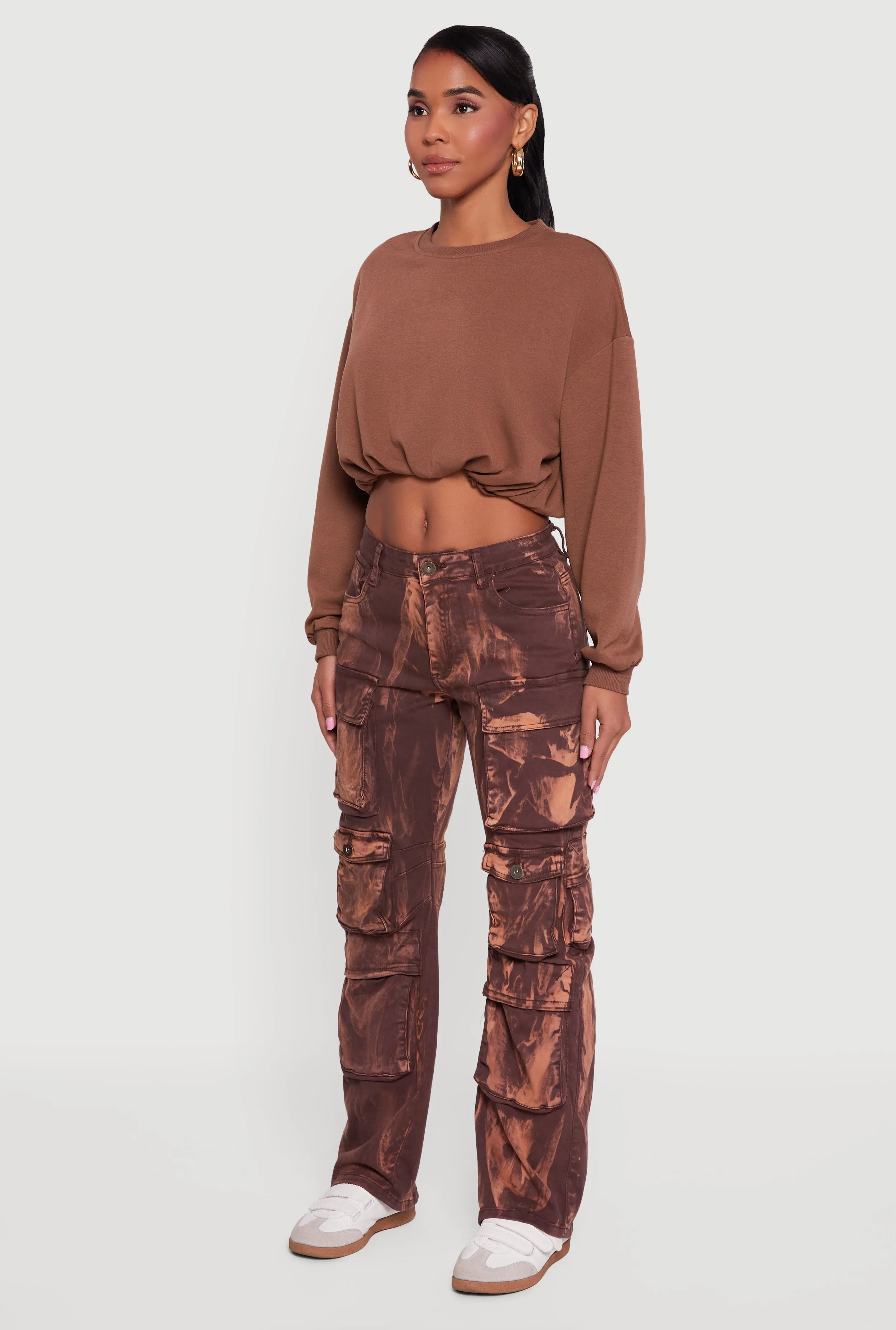 Long Sleeve Cropped Bubble Hem Sweatshirt sold by Rainbow product image thumbnail 5